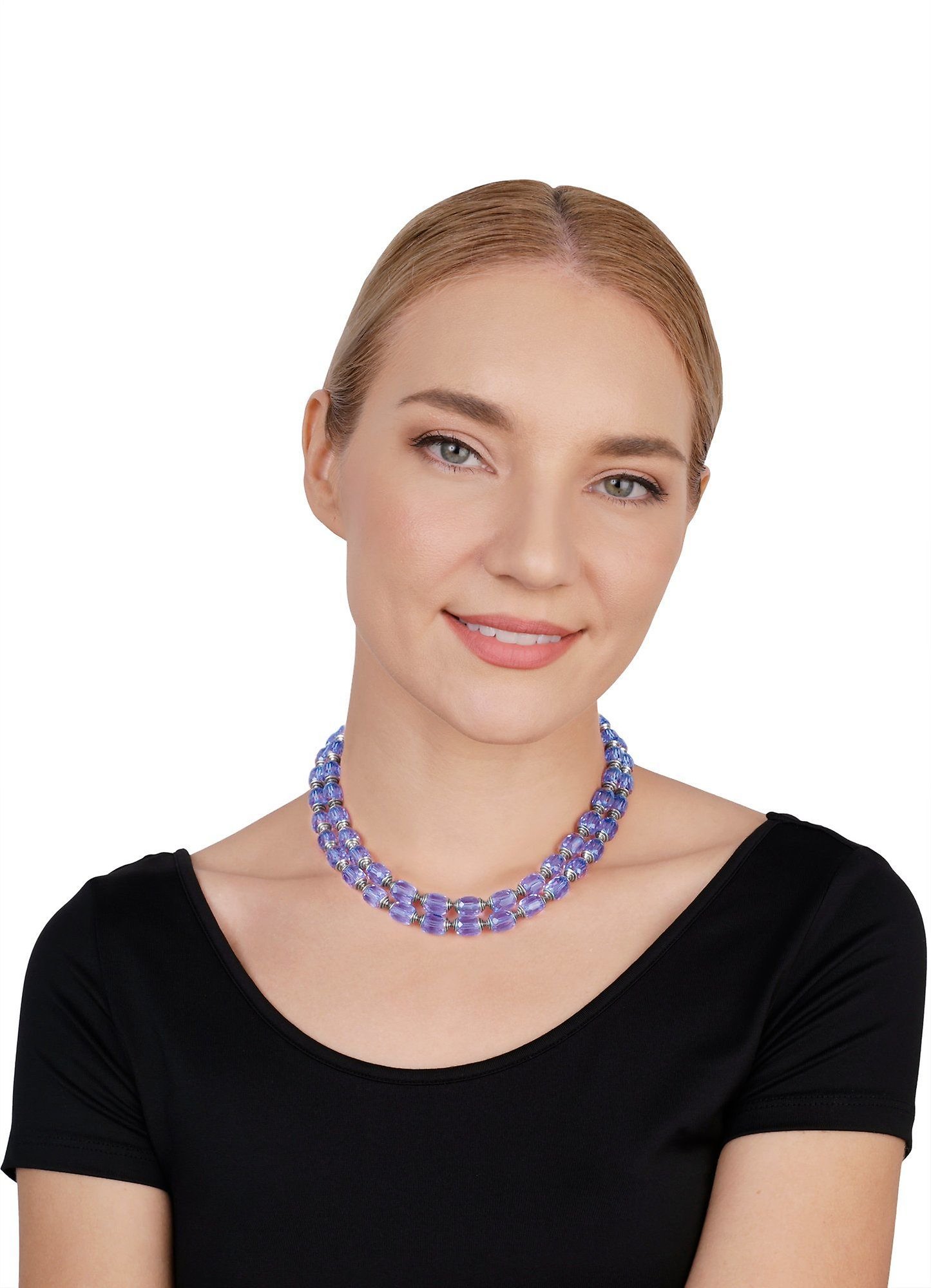 image pour Collier Crystal Snake Bleu / Lila  