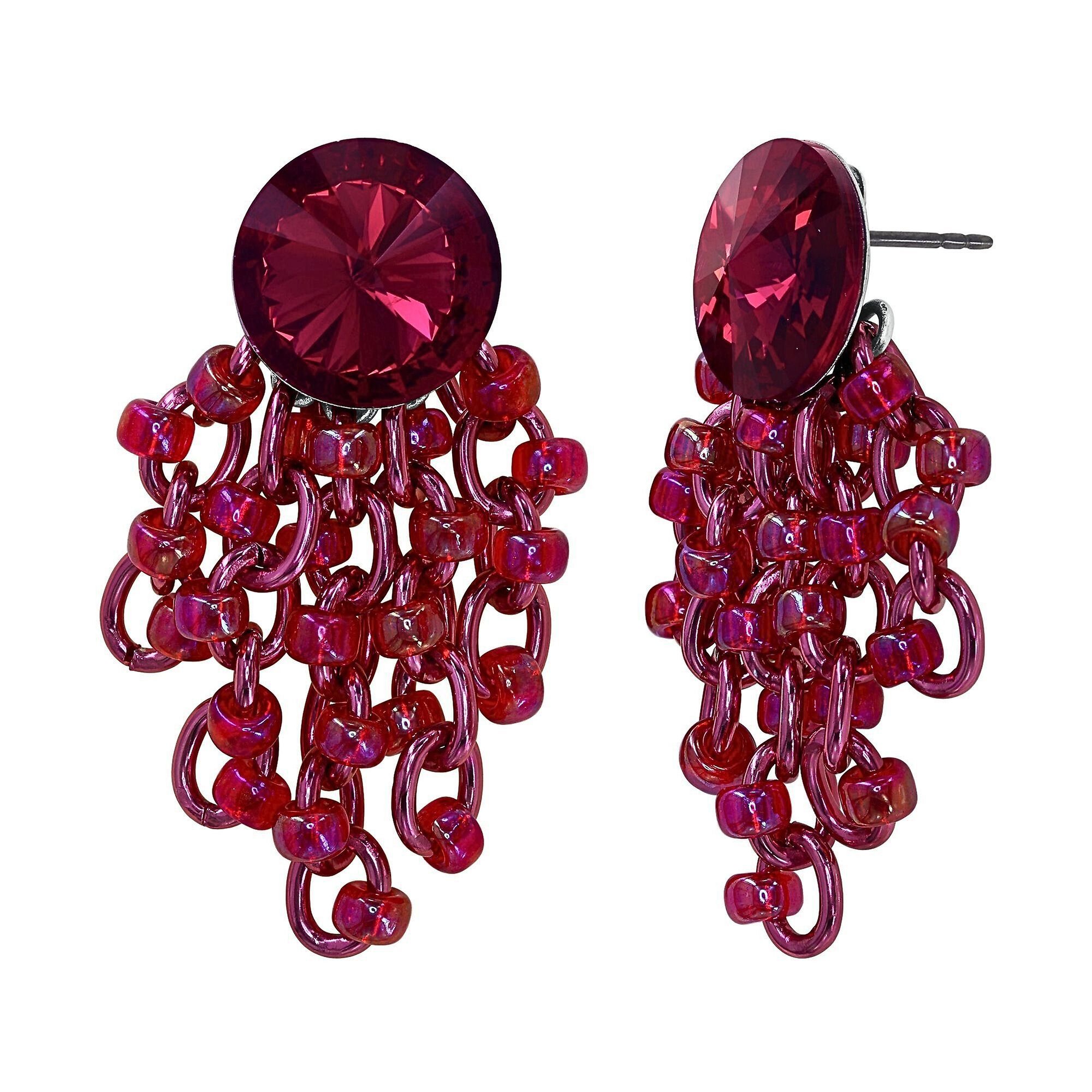image for Earring Stud Dangling Beach Club Red  