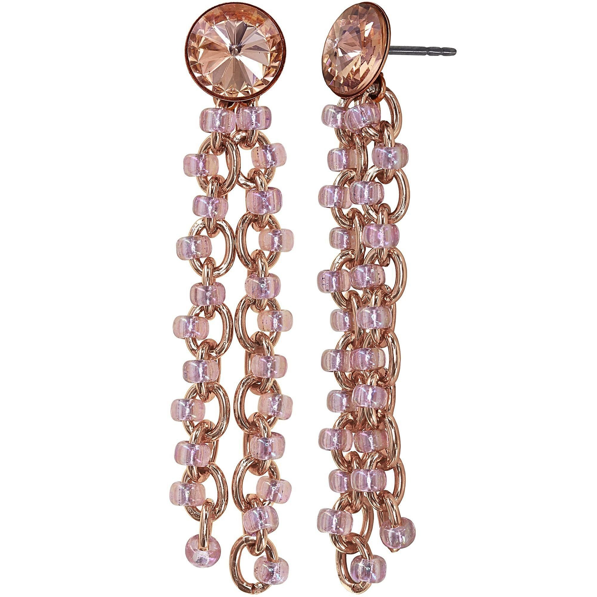 image pour Clou d'oreille pendant Beach Club Beige / Rose  