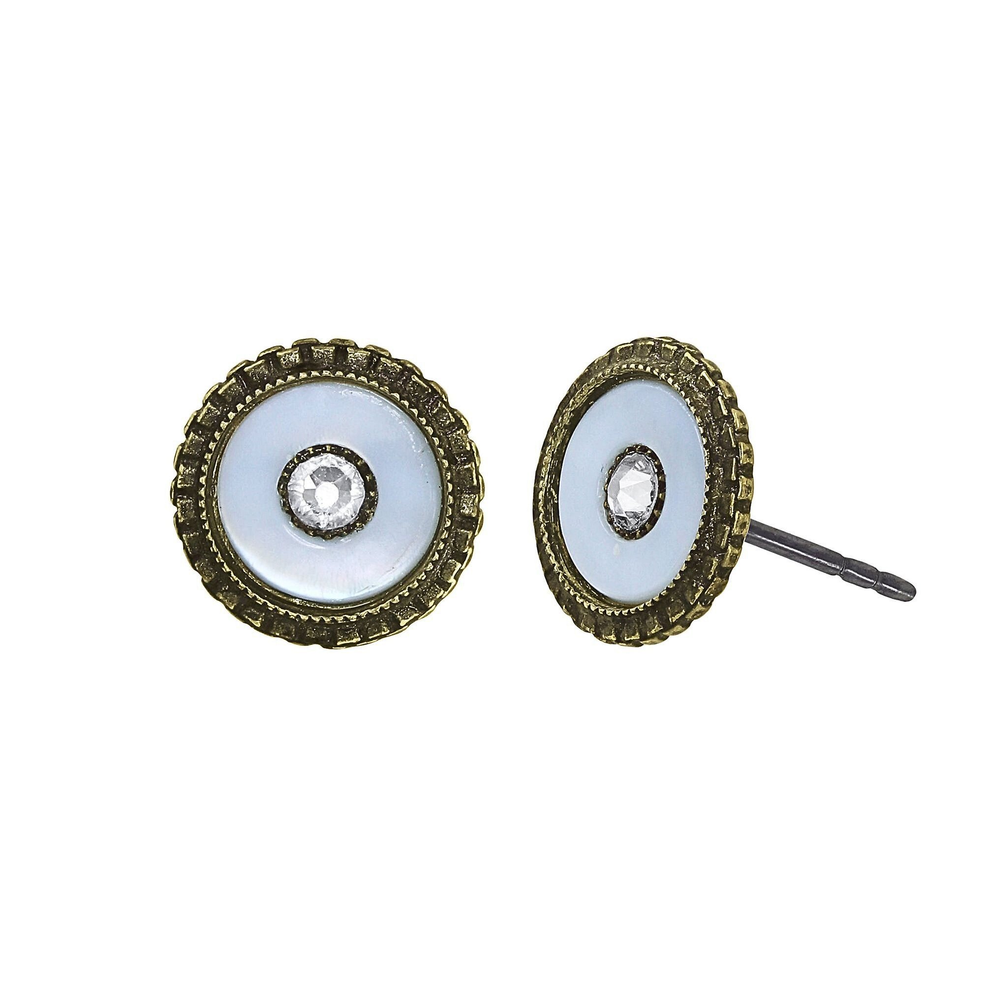 image for Earring Stud Lost and Found Brass  