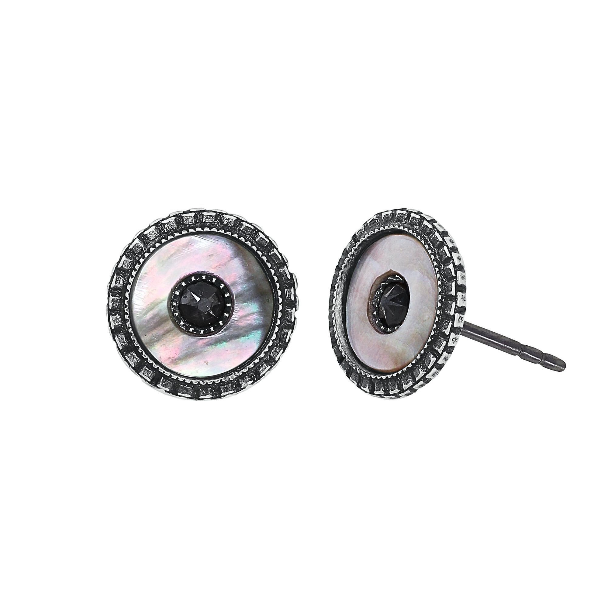 image for Earring Stud Lost and Found Silver  