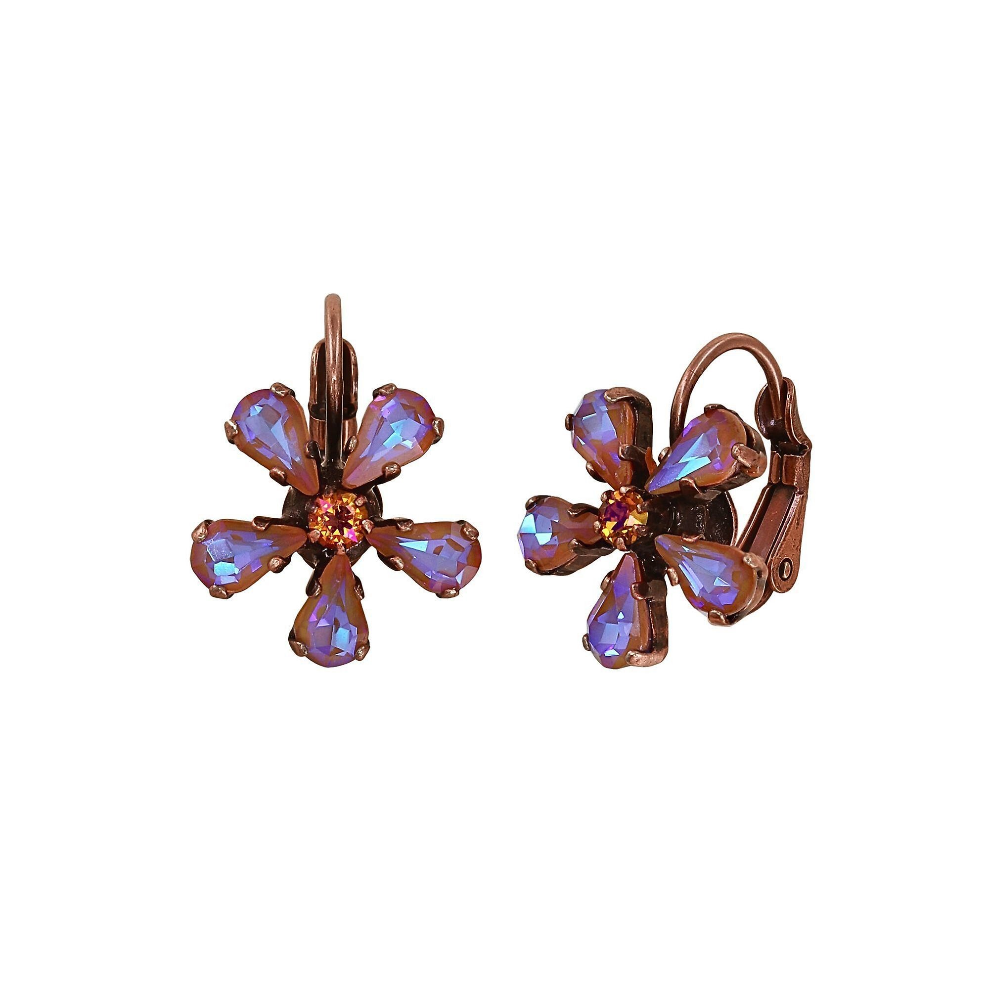 image for Earring Eurowire Twisted Blossom pink/yellow  size XS