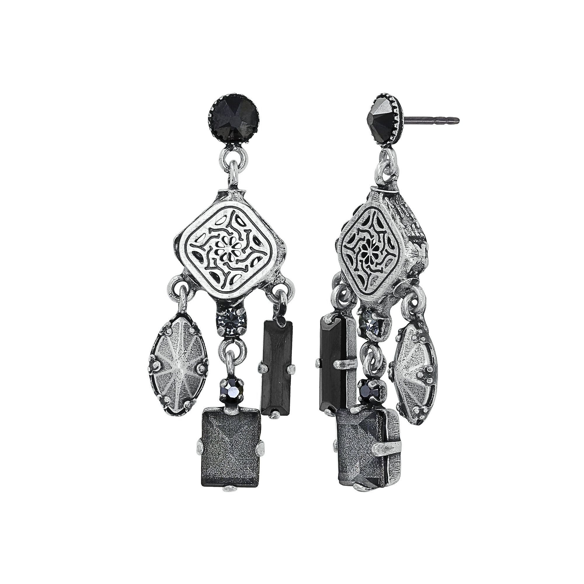 image for Earring Stud Dangling Lost and Found Silver  