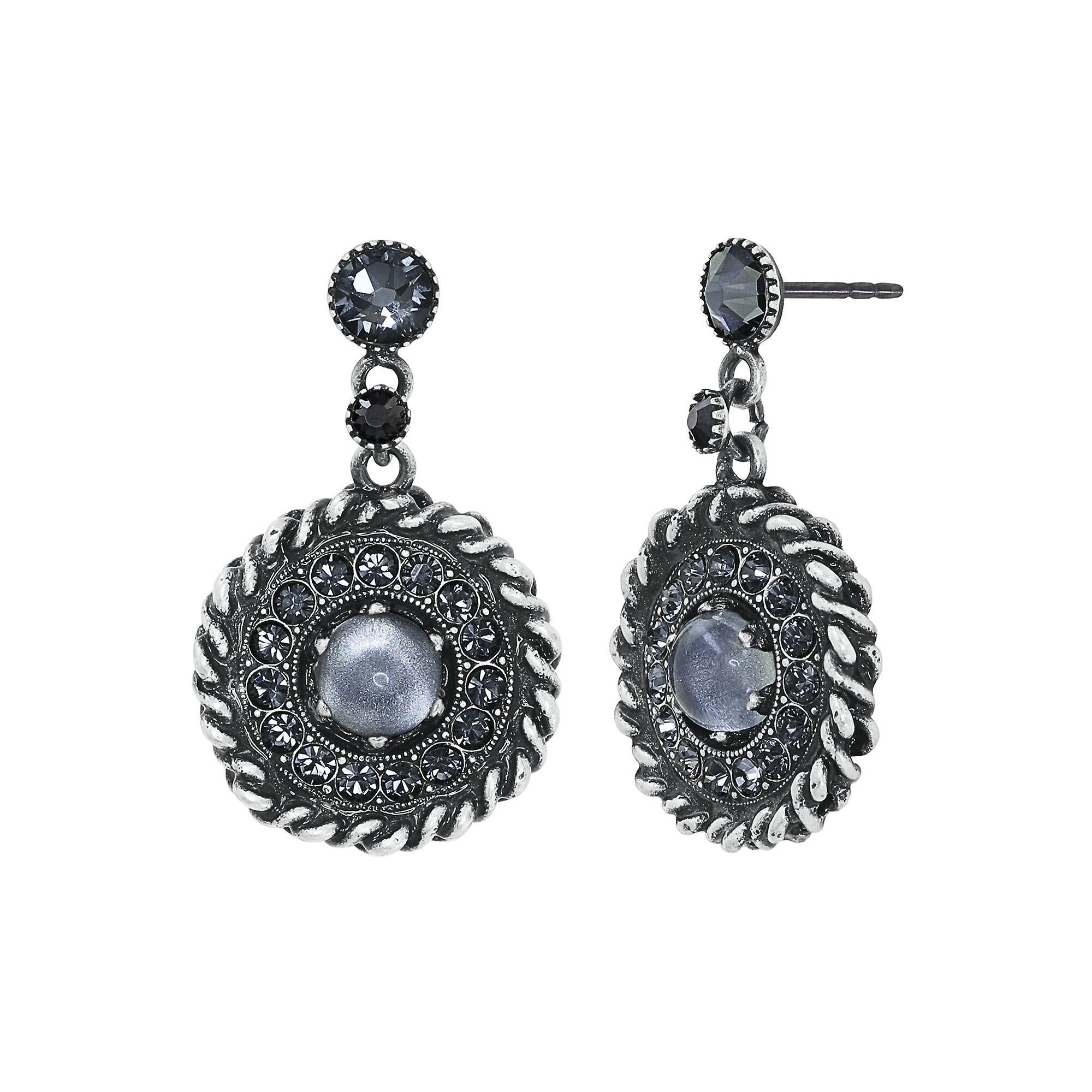 image for Earring Stud Dangling Lost and Found Silver  