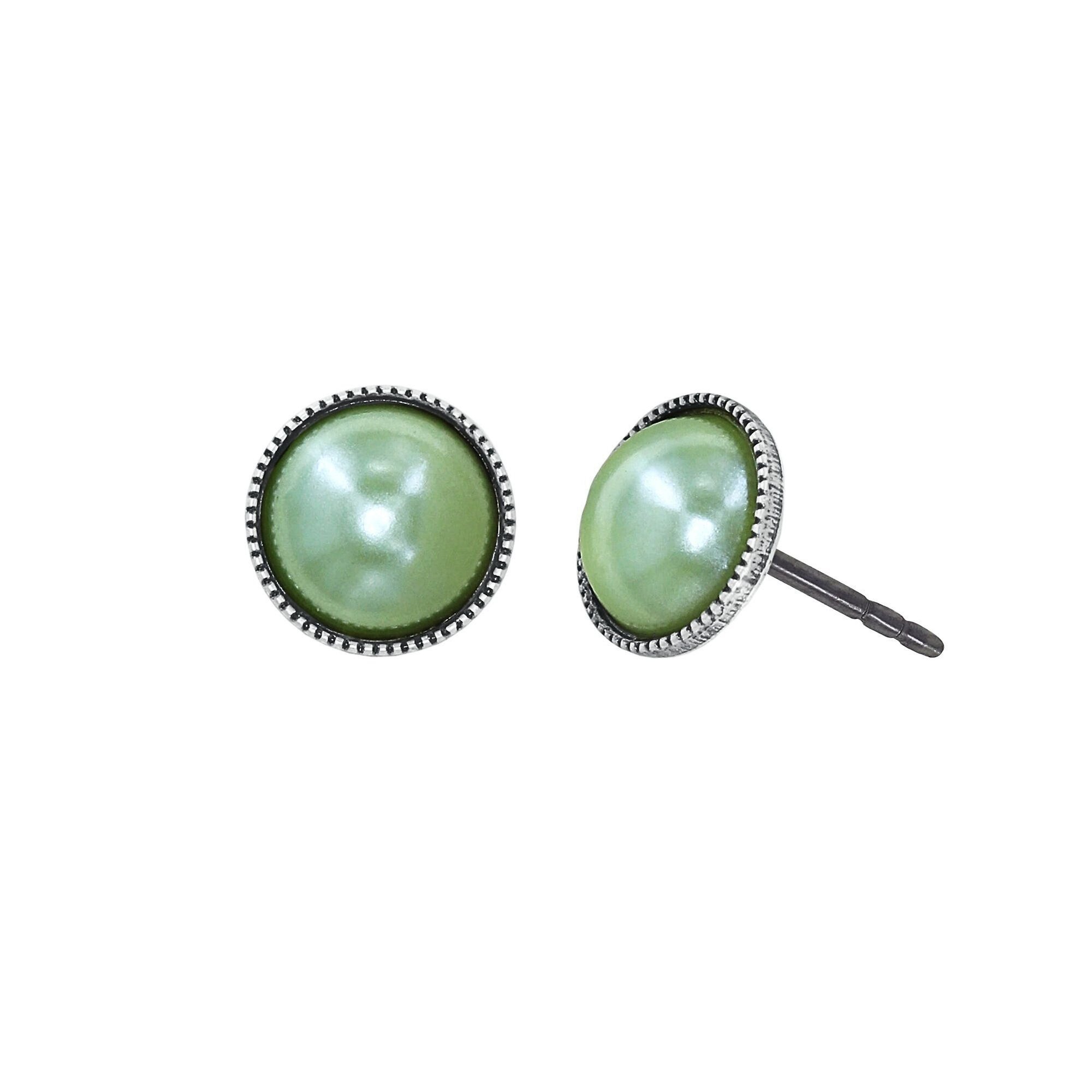 image for Earring Stud Bubble Cascade Green  7mm