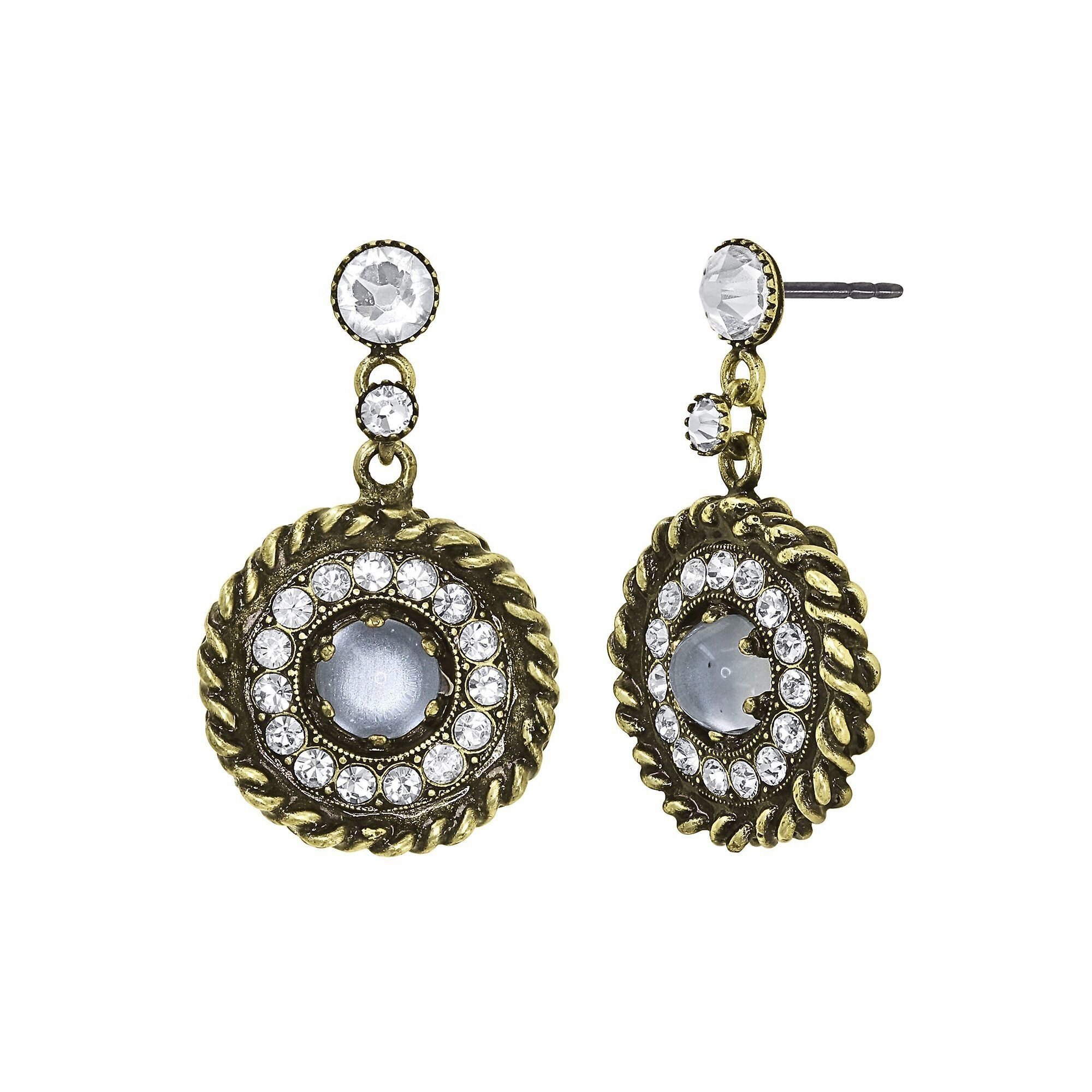 image for Earring Stud Dangling Lost and Found Brass  