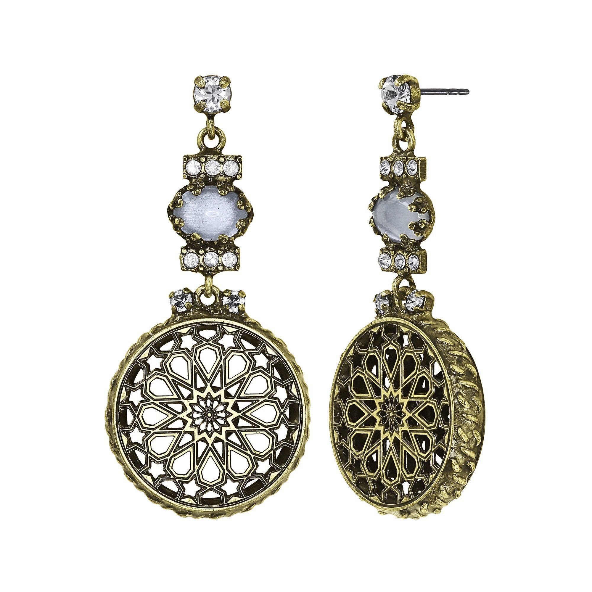 image for Earring Stud Dangling Lost and Found Brass  
