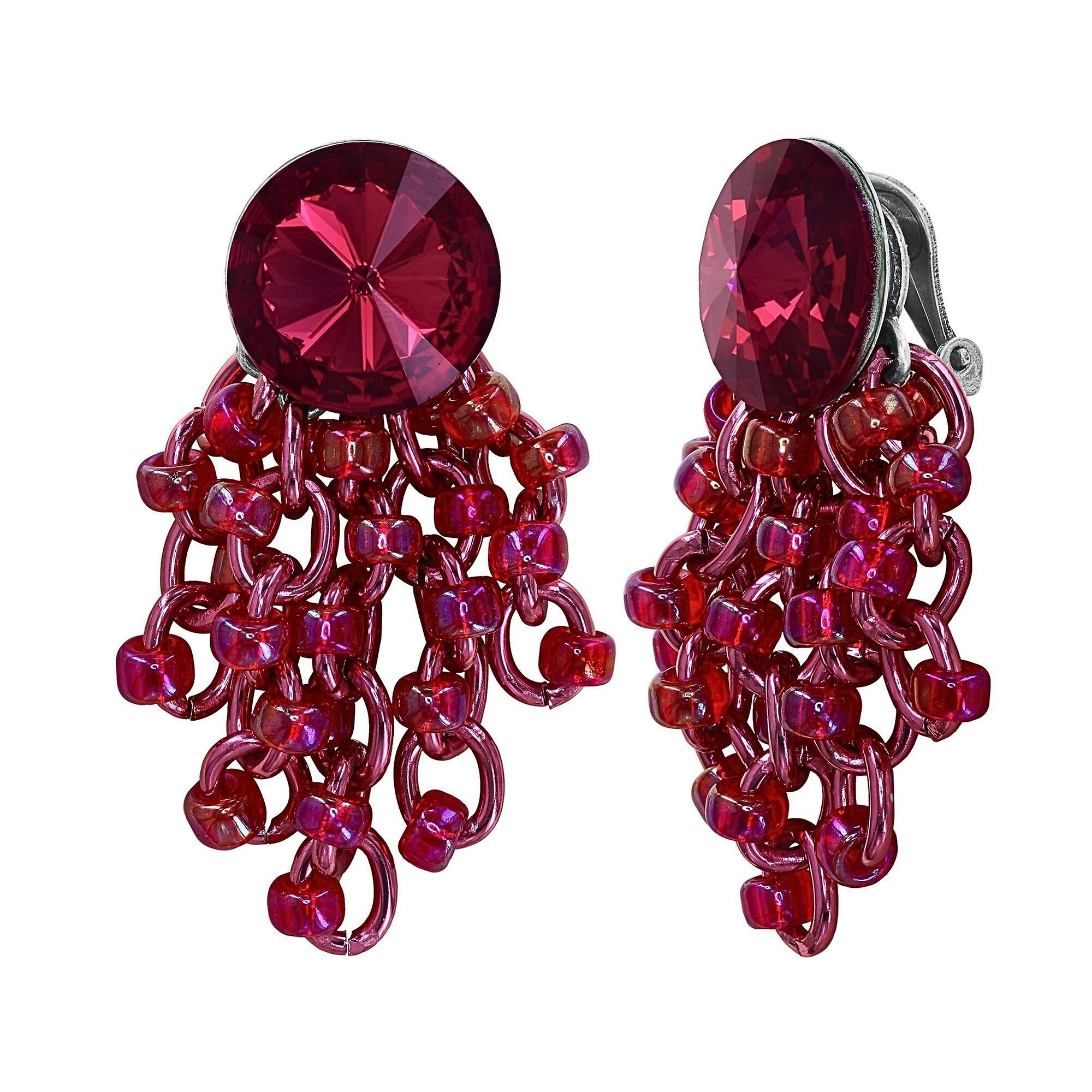 image pour Boucle d'oreille Clip pendante Beach Club Rouge  