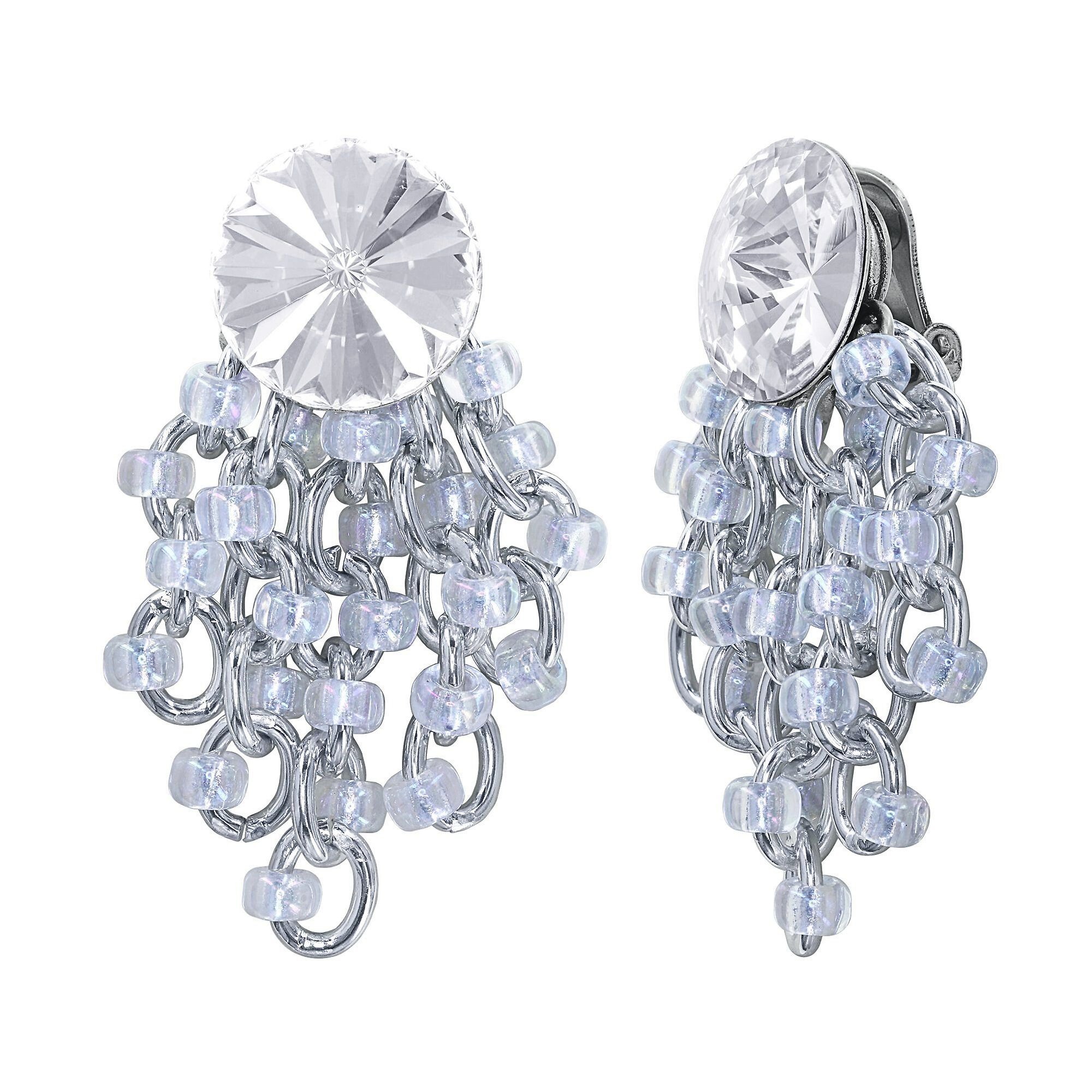 image for Earring Clip Dangling Beach Club White  
