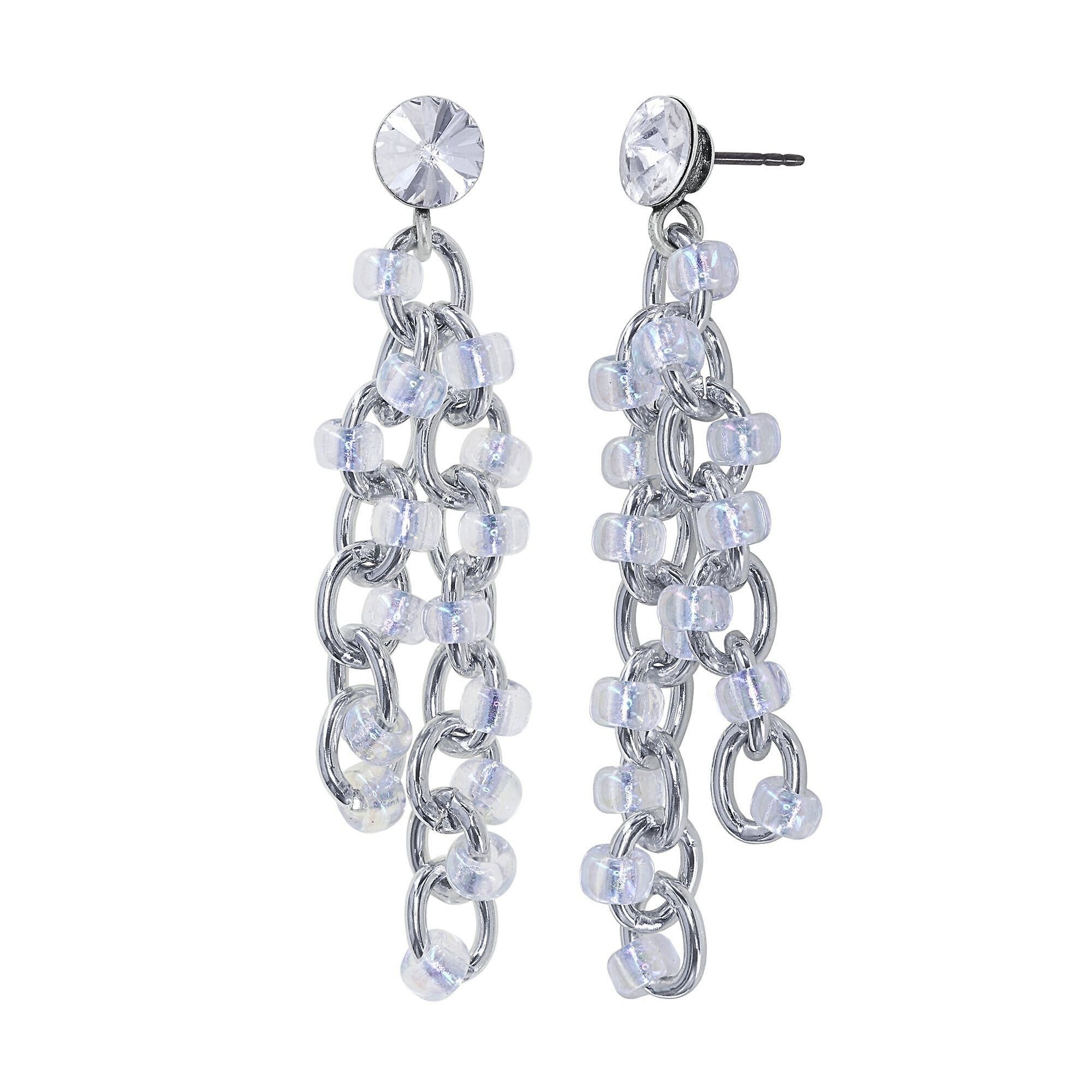 image for Earring Stud Dangling Beach Club White  