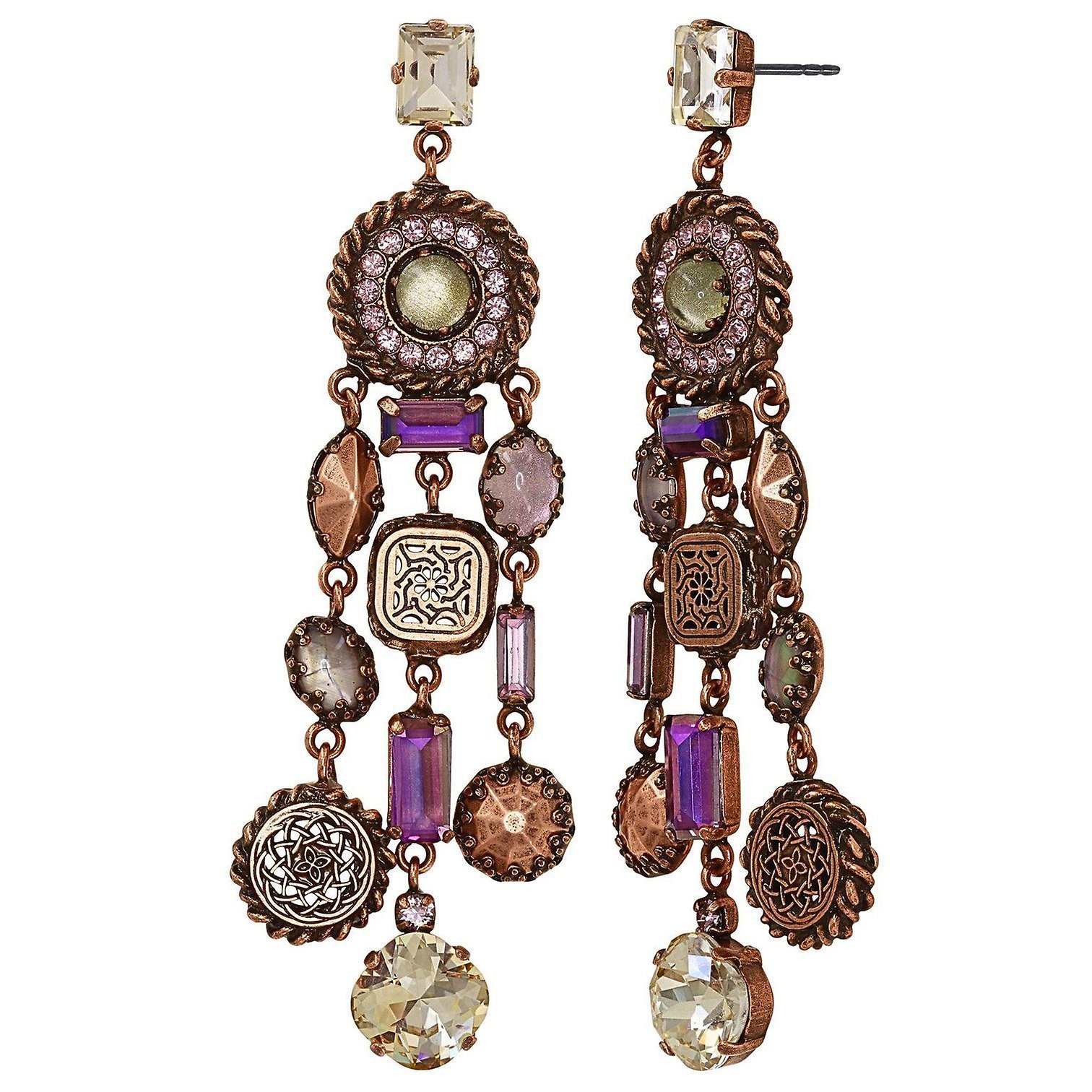 image for Earring Stud Dangling Lost and Found Copper  