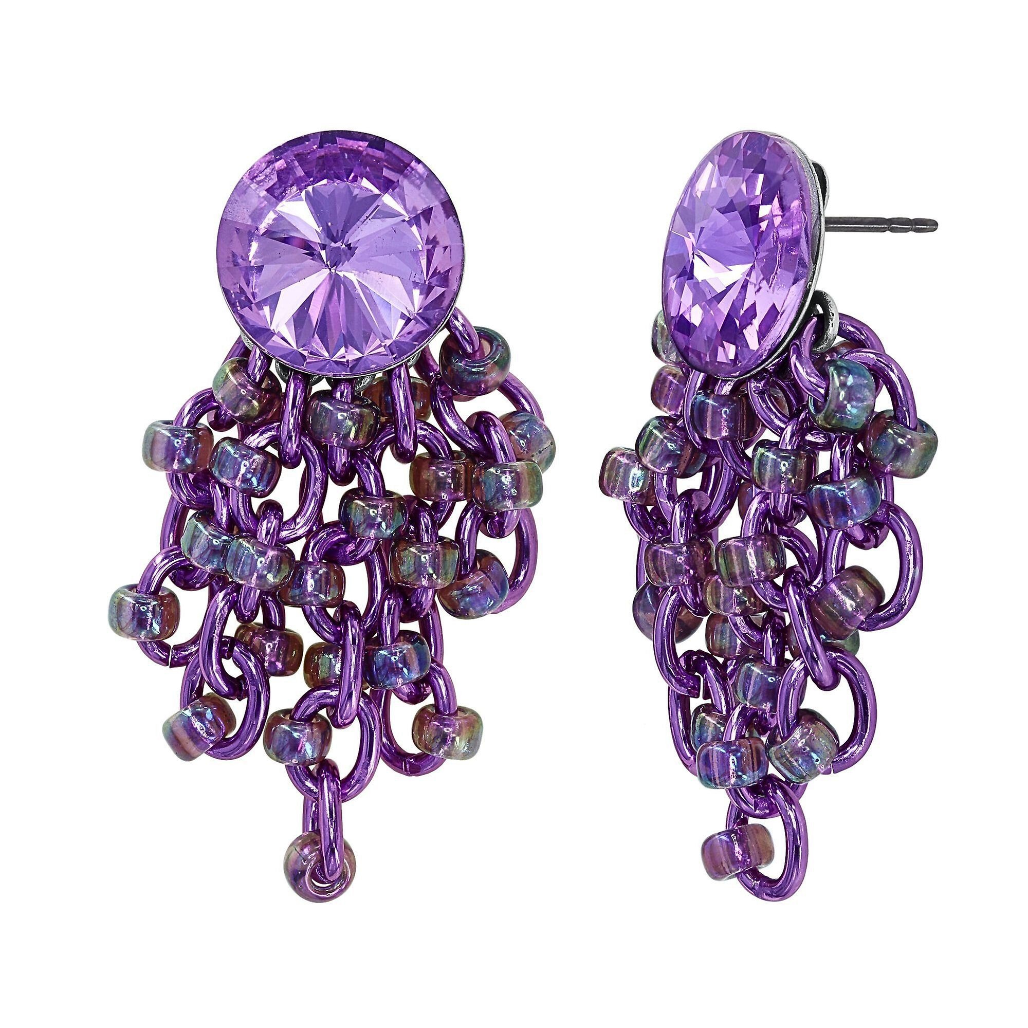 image for Earring Stud Dangling Beach Club Lila  