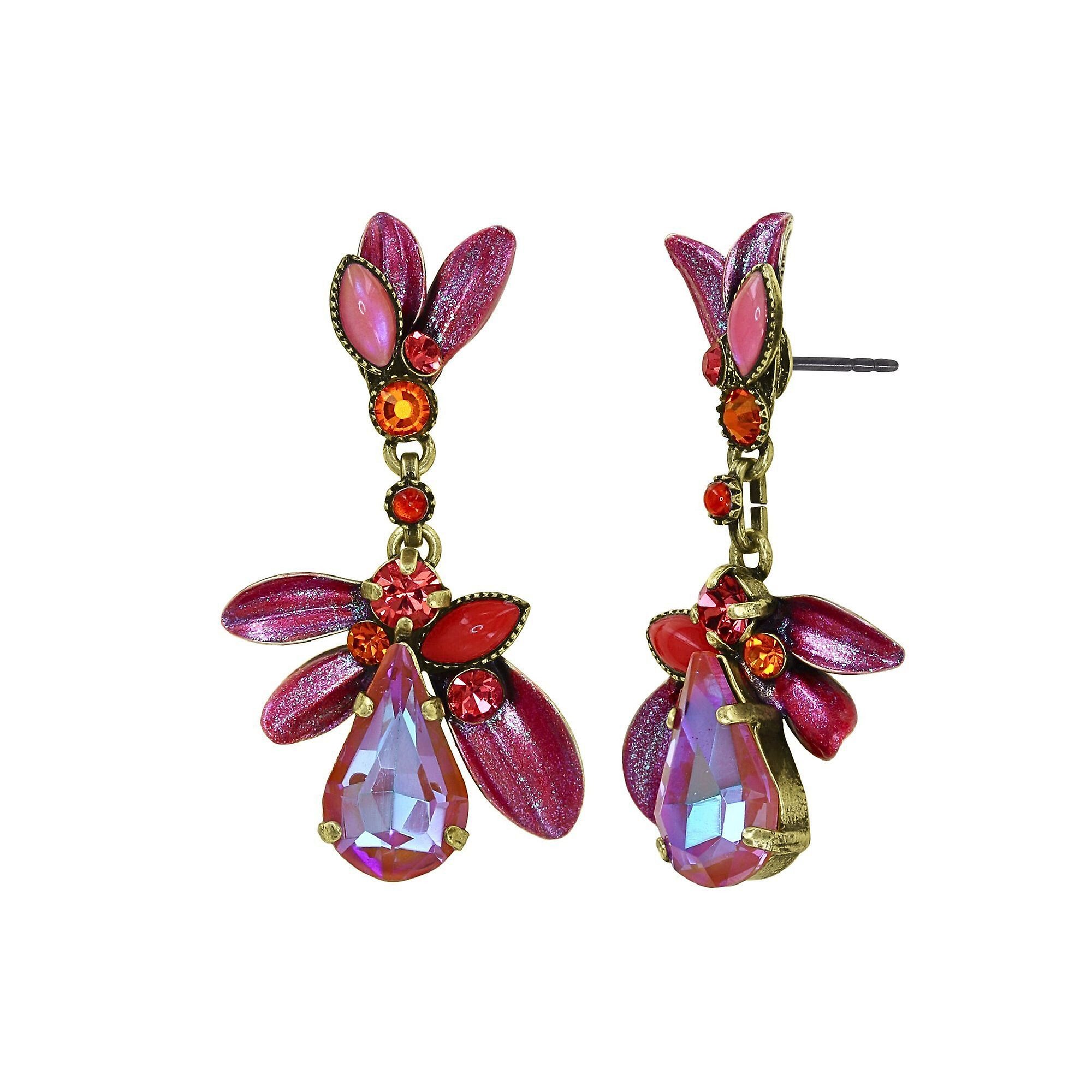 image for Earring Stud Dangling Crystal Corals Coralline  