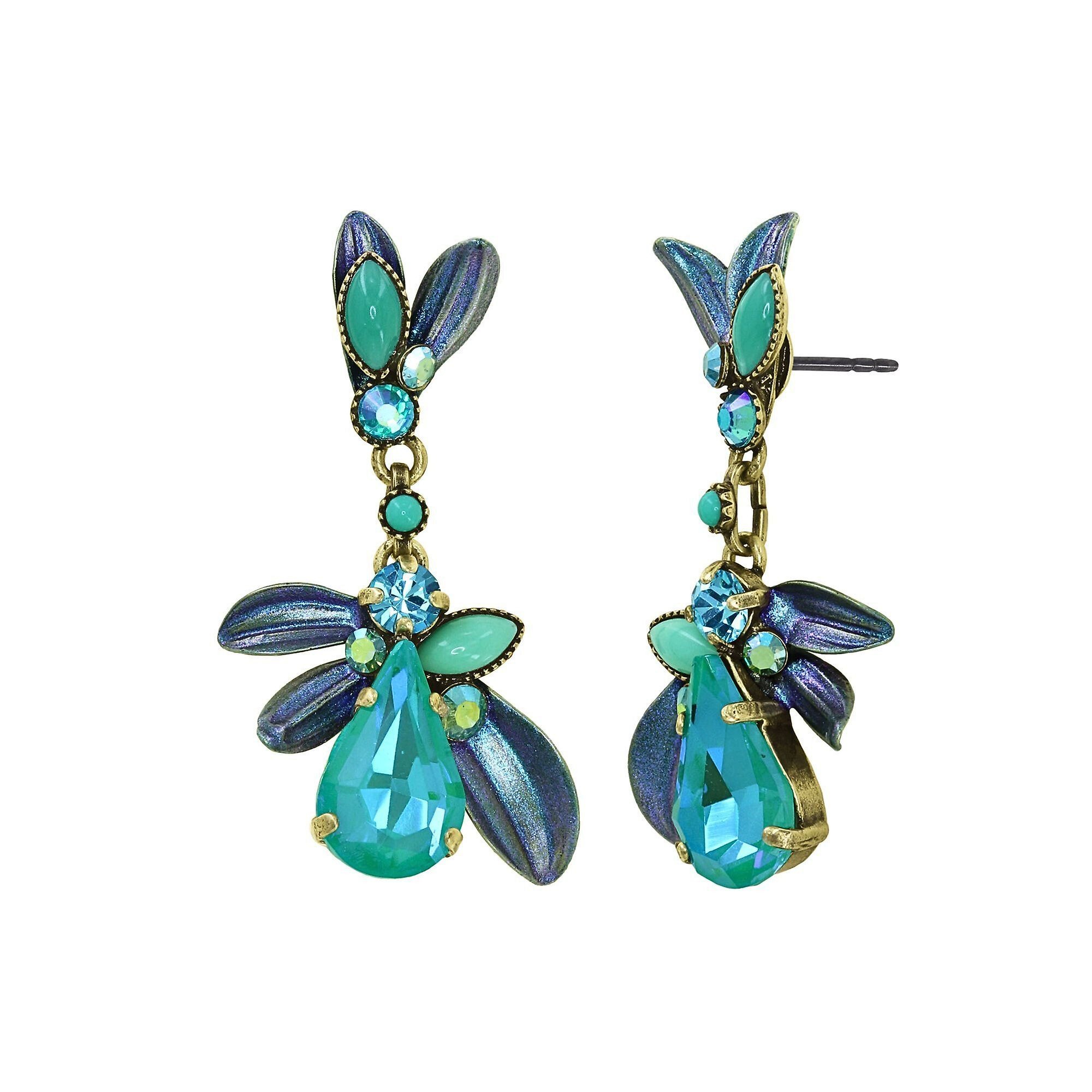 image pour Clou d'oreille pendant Crystal Corals Vert  