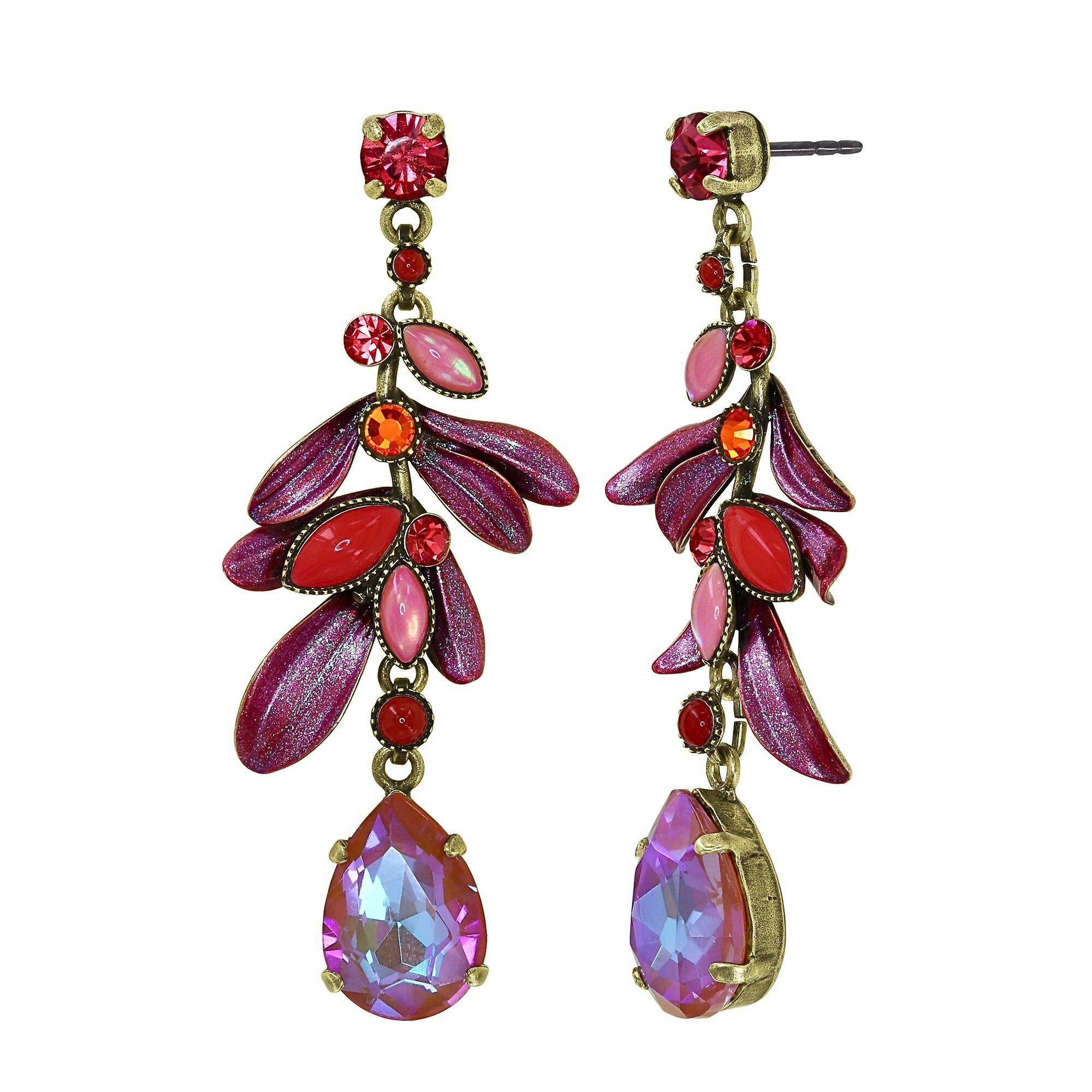 image pour Clou d'oreille pendant Crystal Corals Coralline  