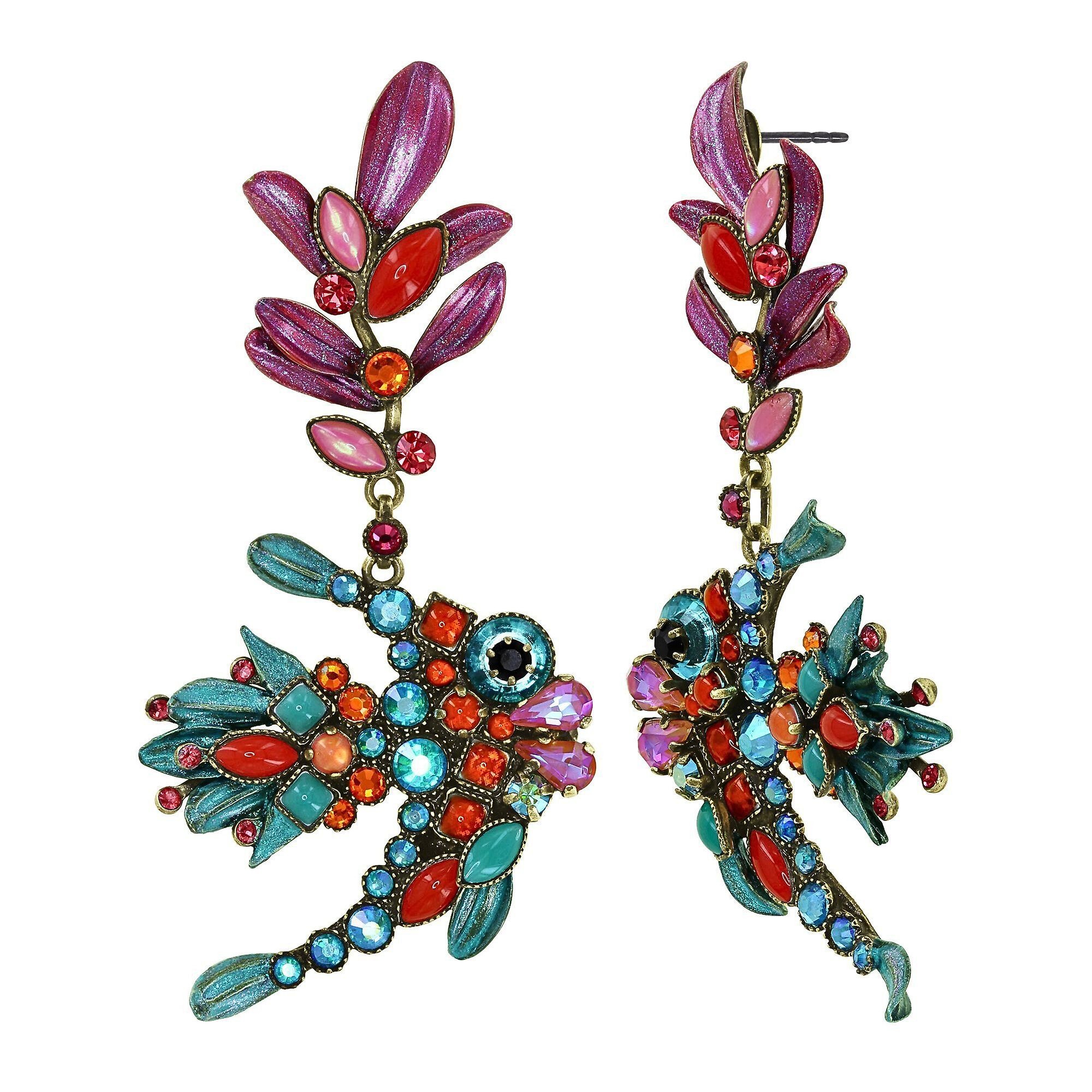 image for Earring Stud Dangling School of Fish Multi  size S