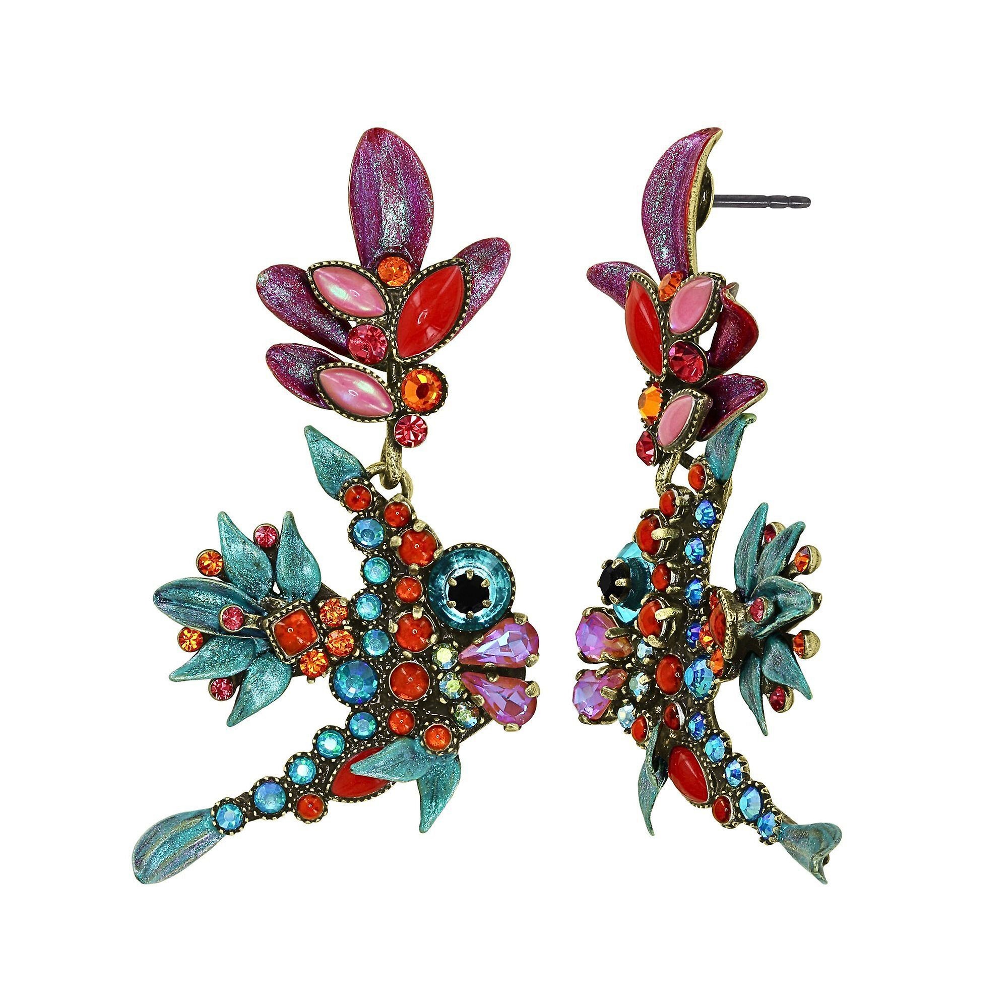 image for Earring Stud Dangling School of Fish Multi  size XS