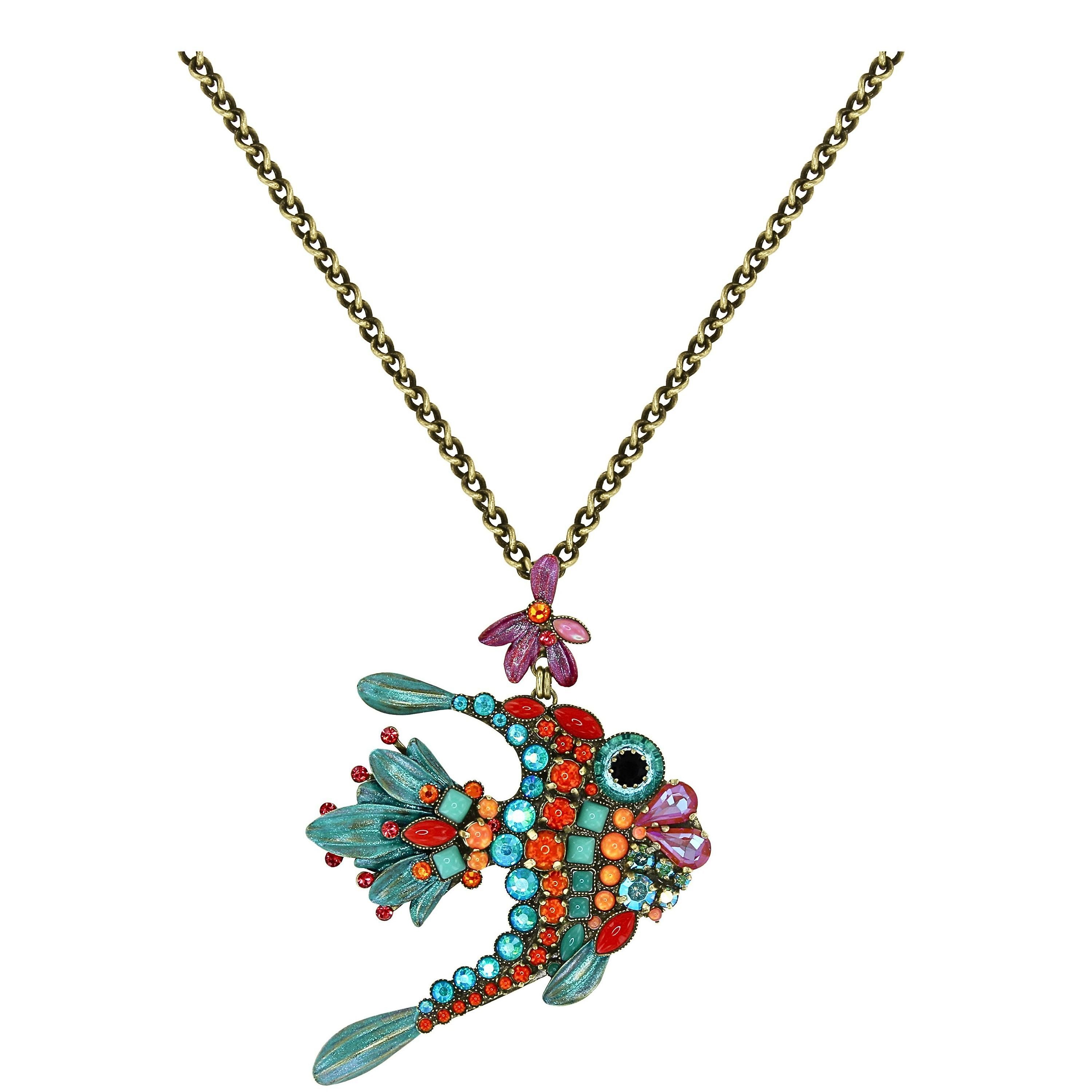 image for Necklace Pendant (Long) School of Fish Multi  size XL