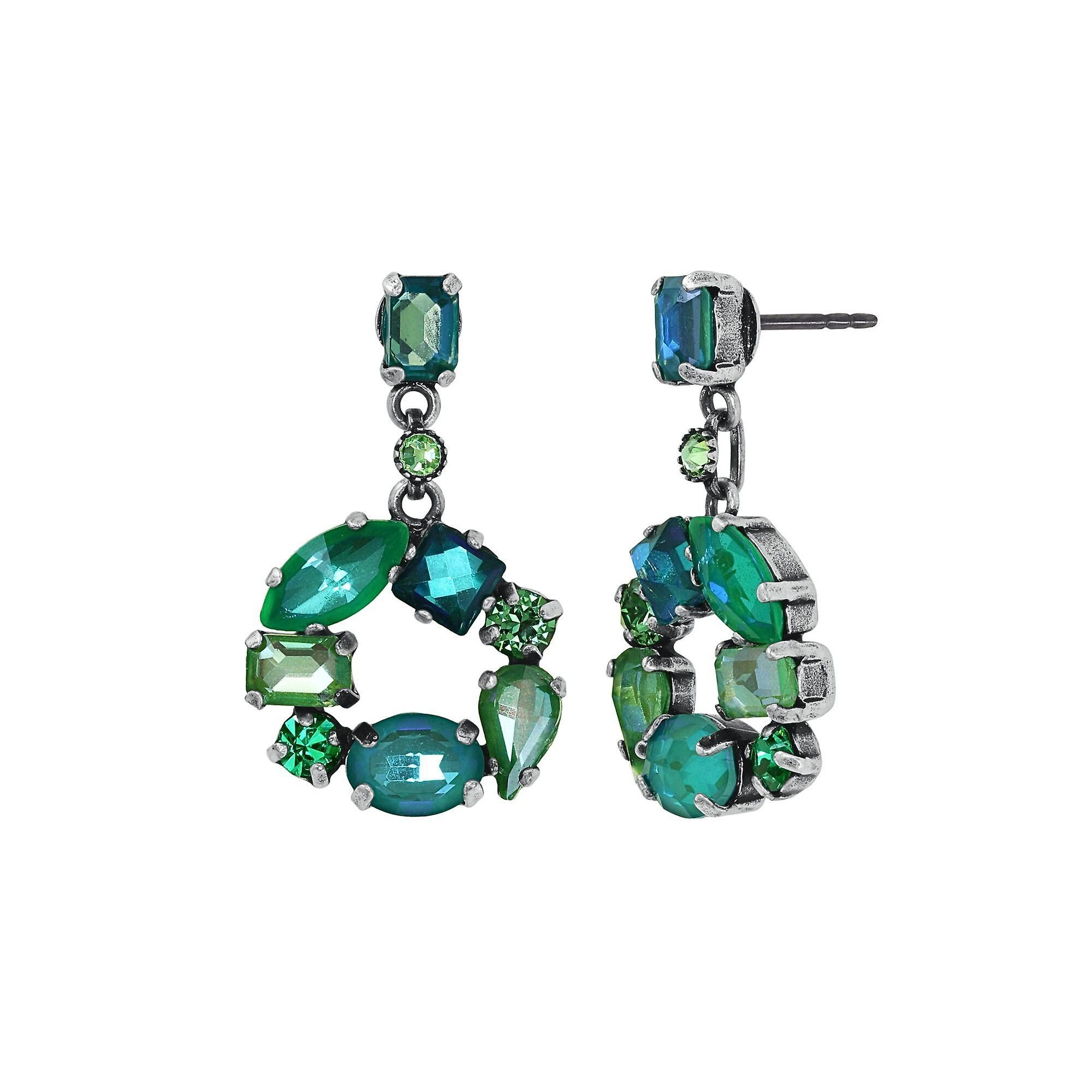 image for Earring stud dangling Mess to Impress Green  