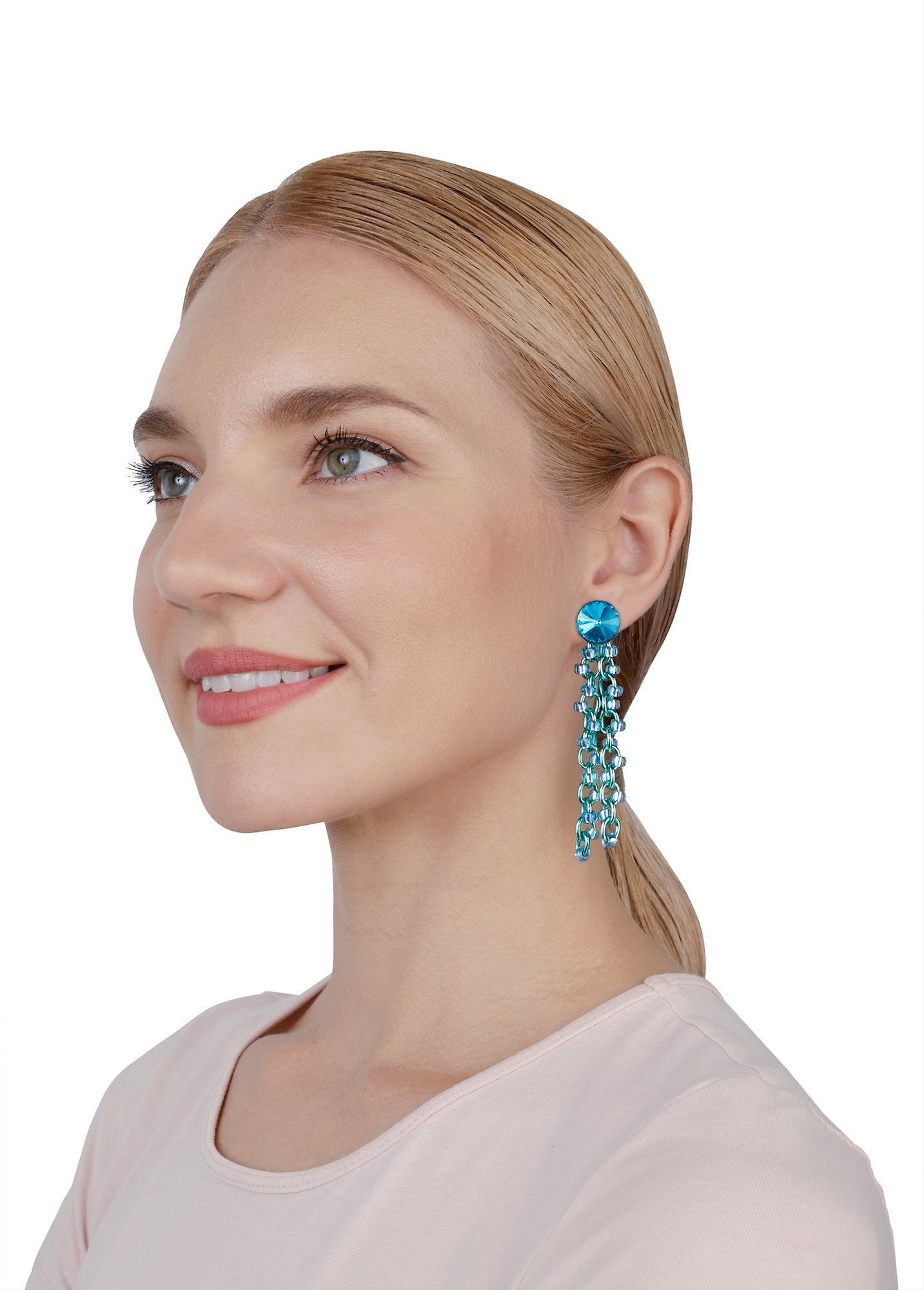 image for Earring Stud Dangling Beach Club Light Blue  