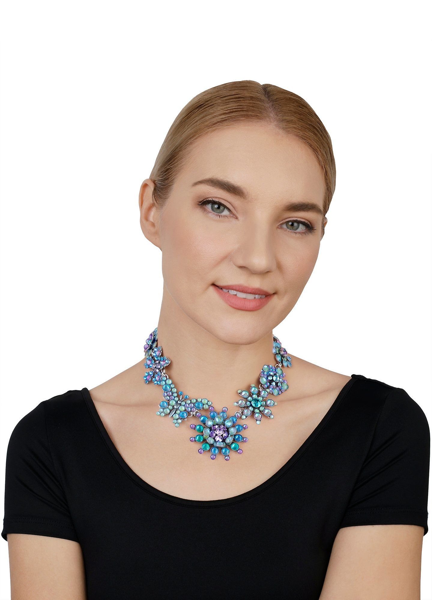 image for Necklace Collier Lost Garden Blue / Green / Lila  