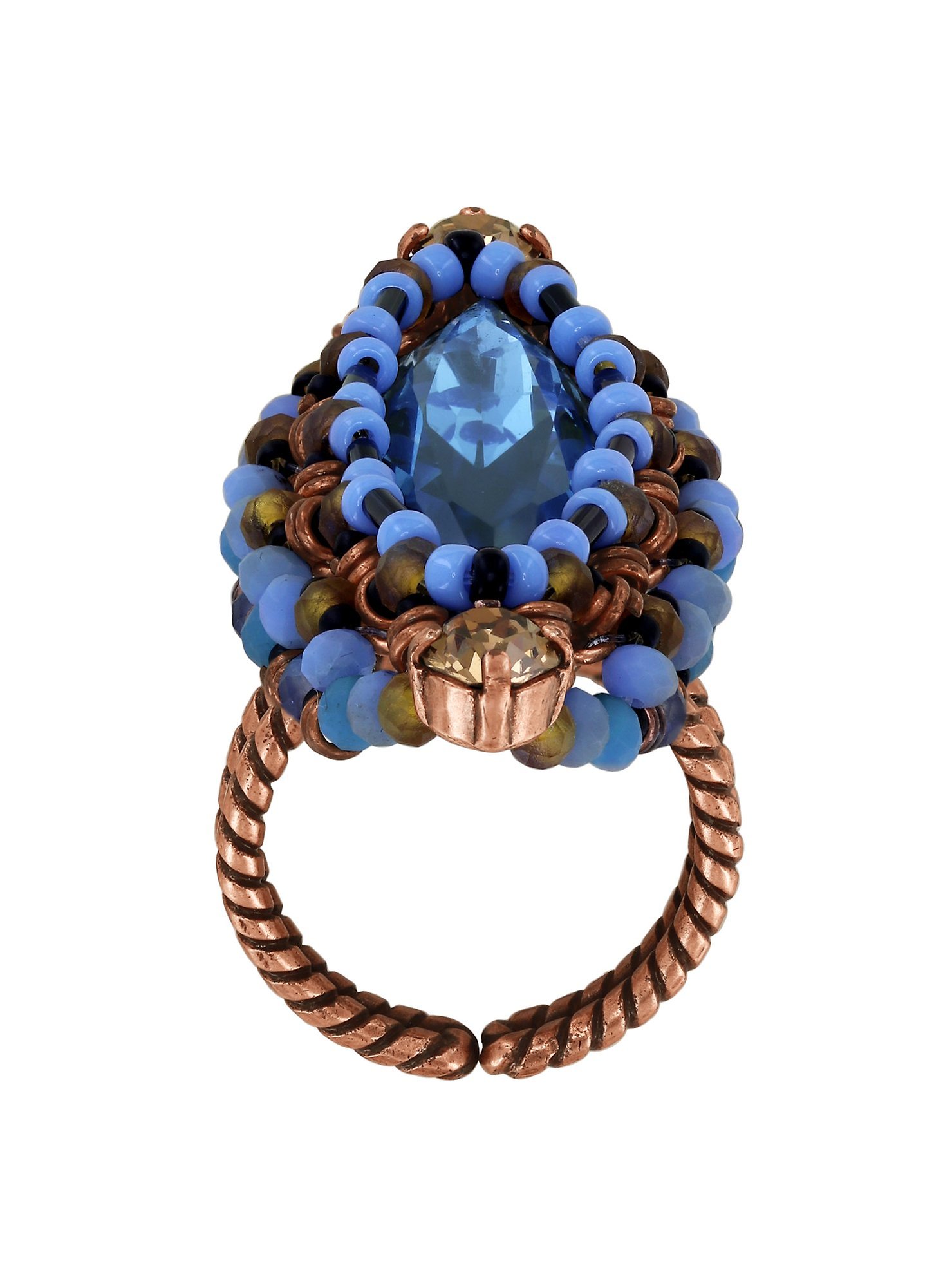 Bild für Ring Beat of the Beads Blau / Braun  