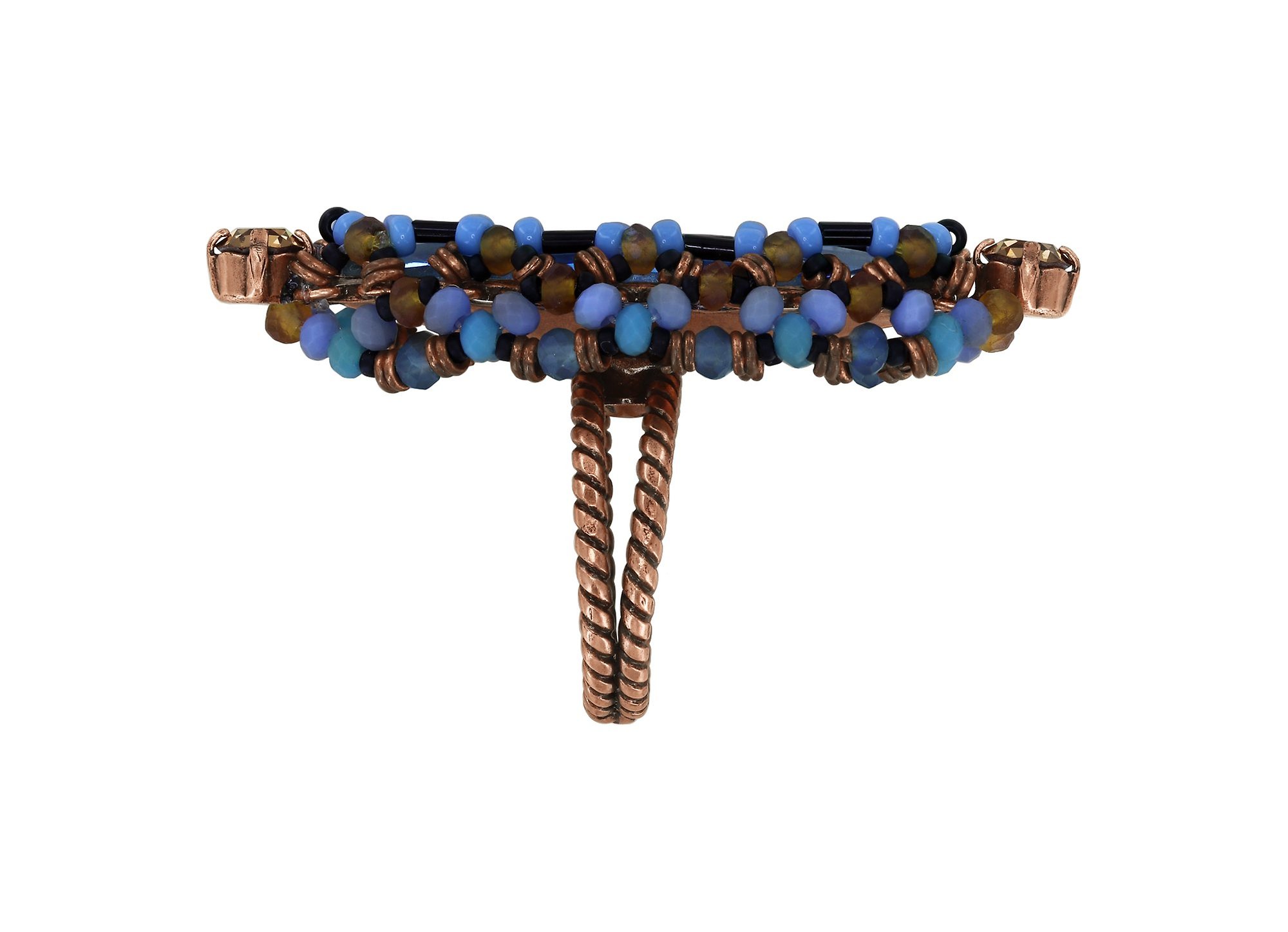 image pour Anneau Beat of the Beads Bleu / Marron  