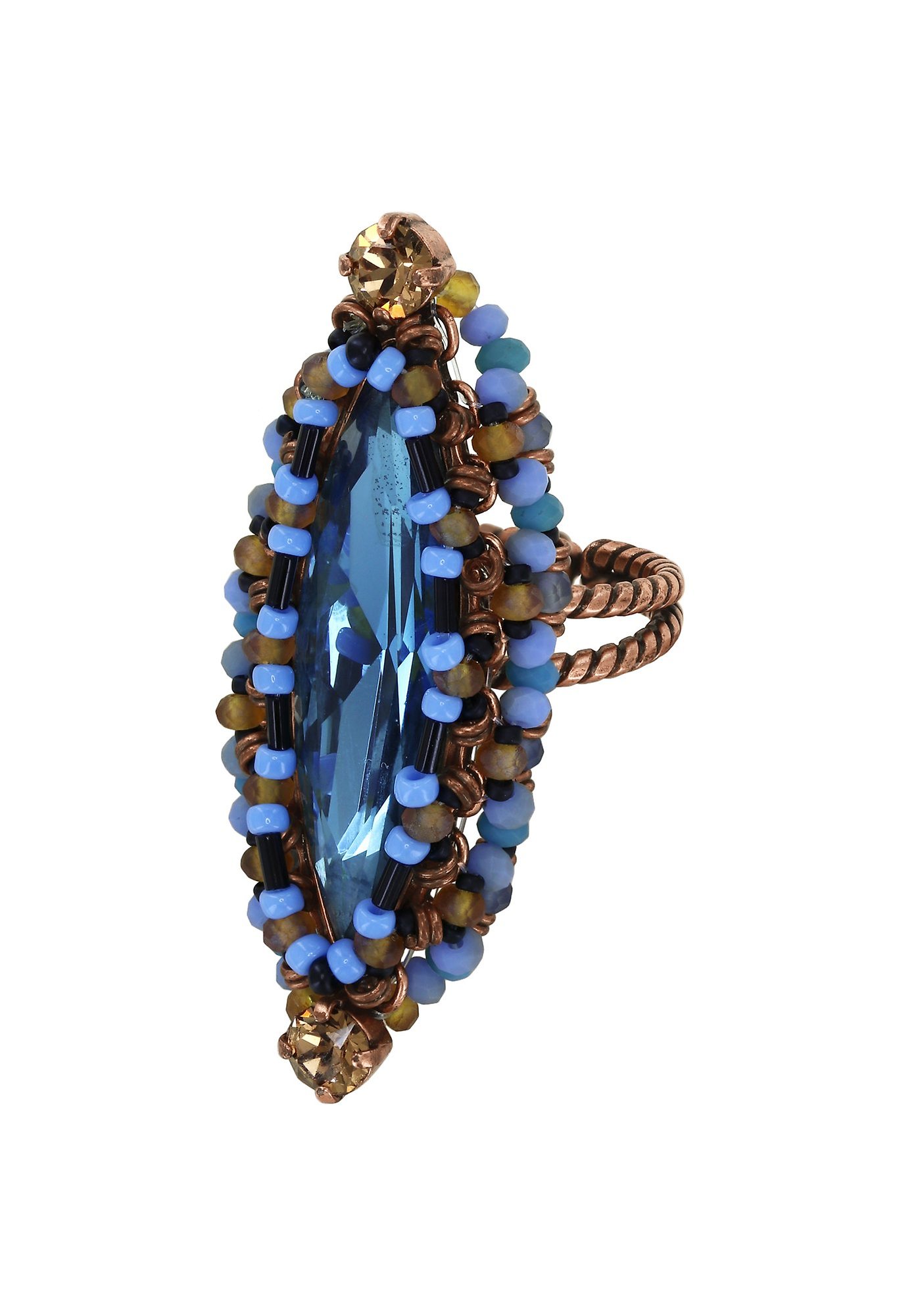 image for Ring Beat of the Beads Blue / Brown  