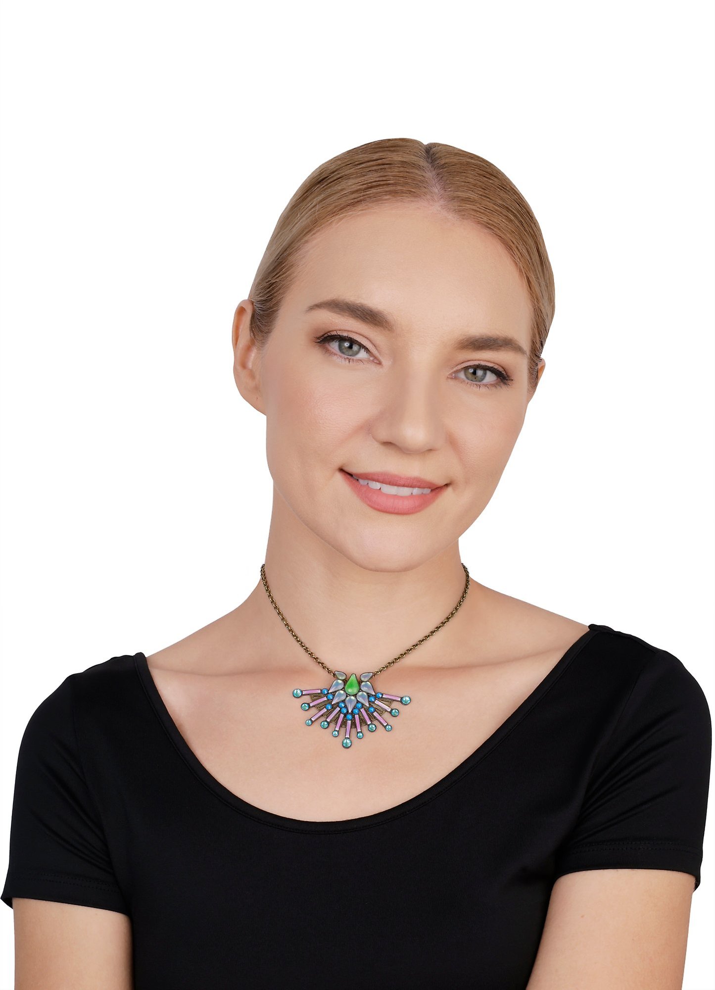 image pour Collier Geisha Montre-Moi La Lune Bleue blue/green size M