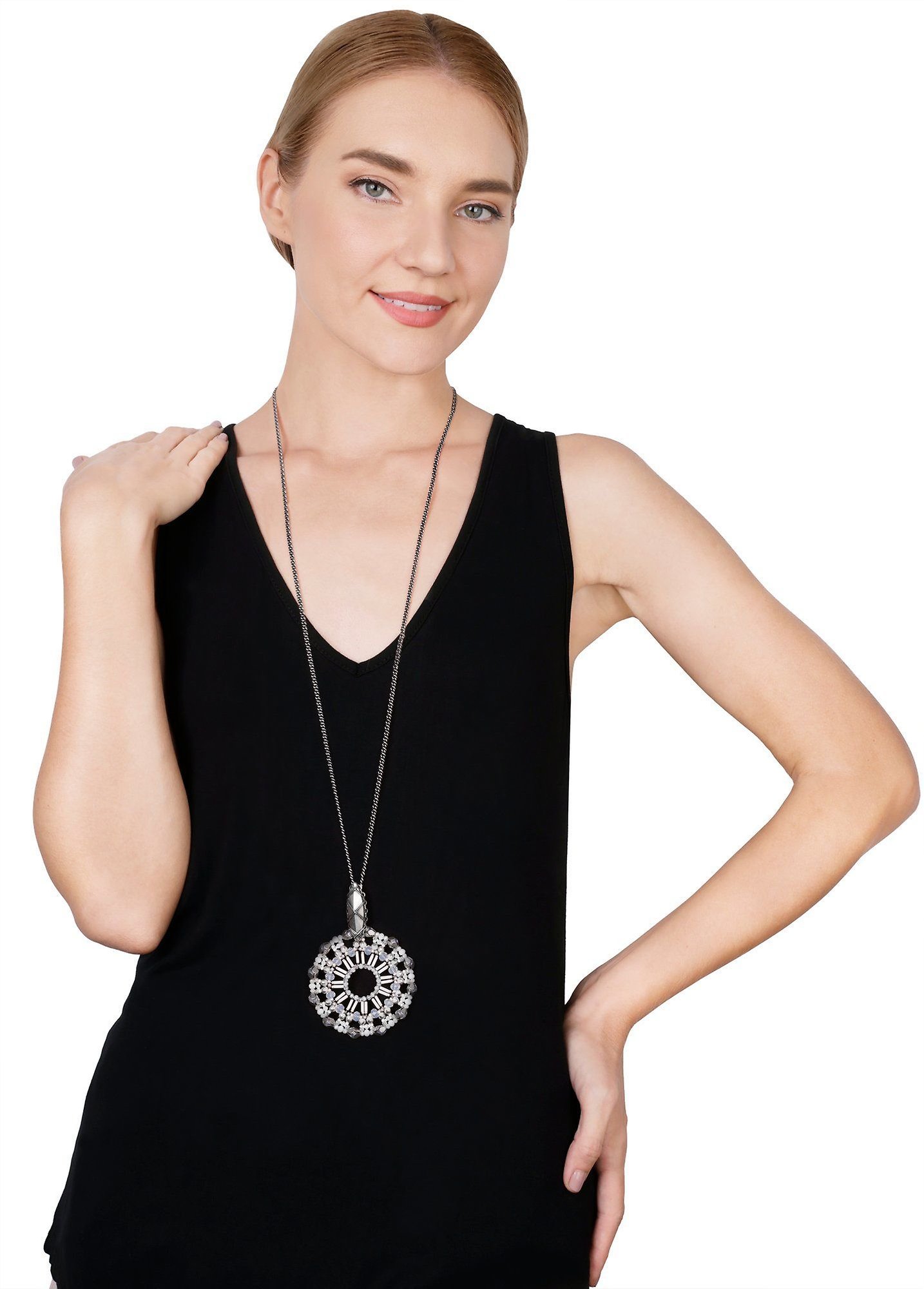 Kép Necklace pendant (long) Beat of the Beads White  