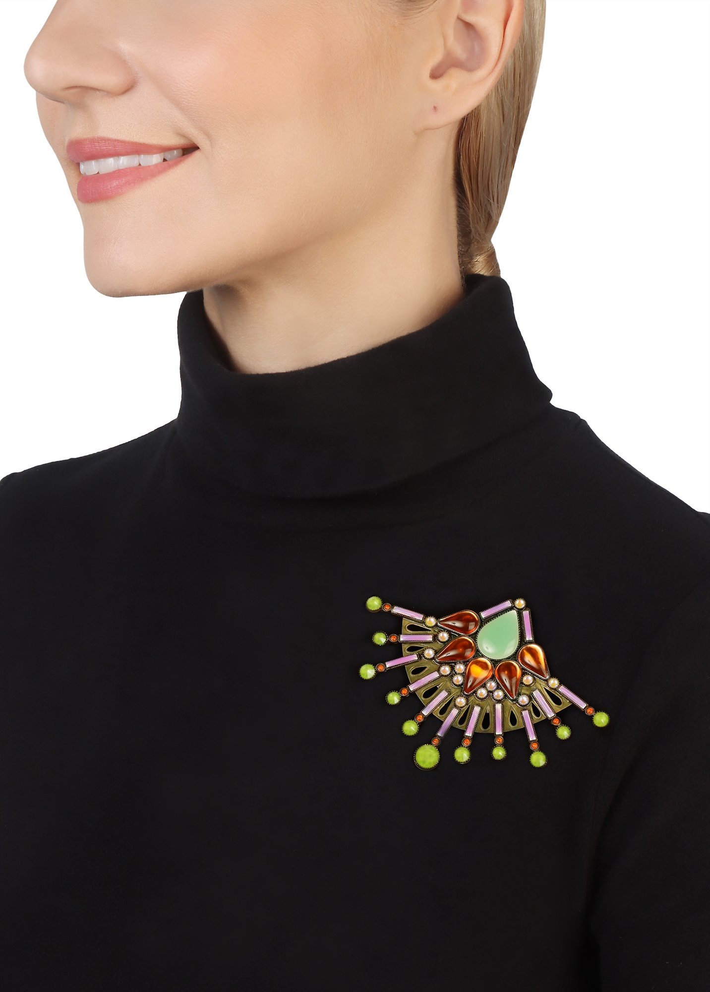 image pour Broche Geisha Kimono Lotus Multi size L