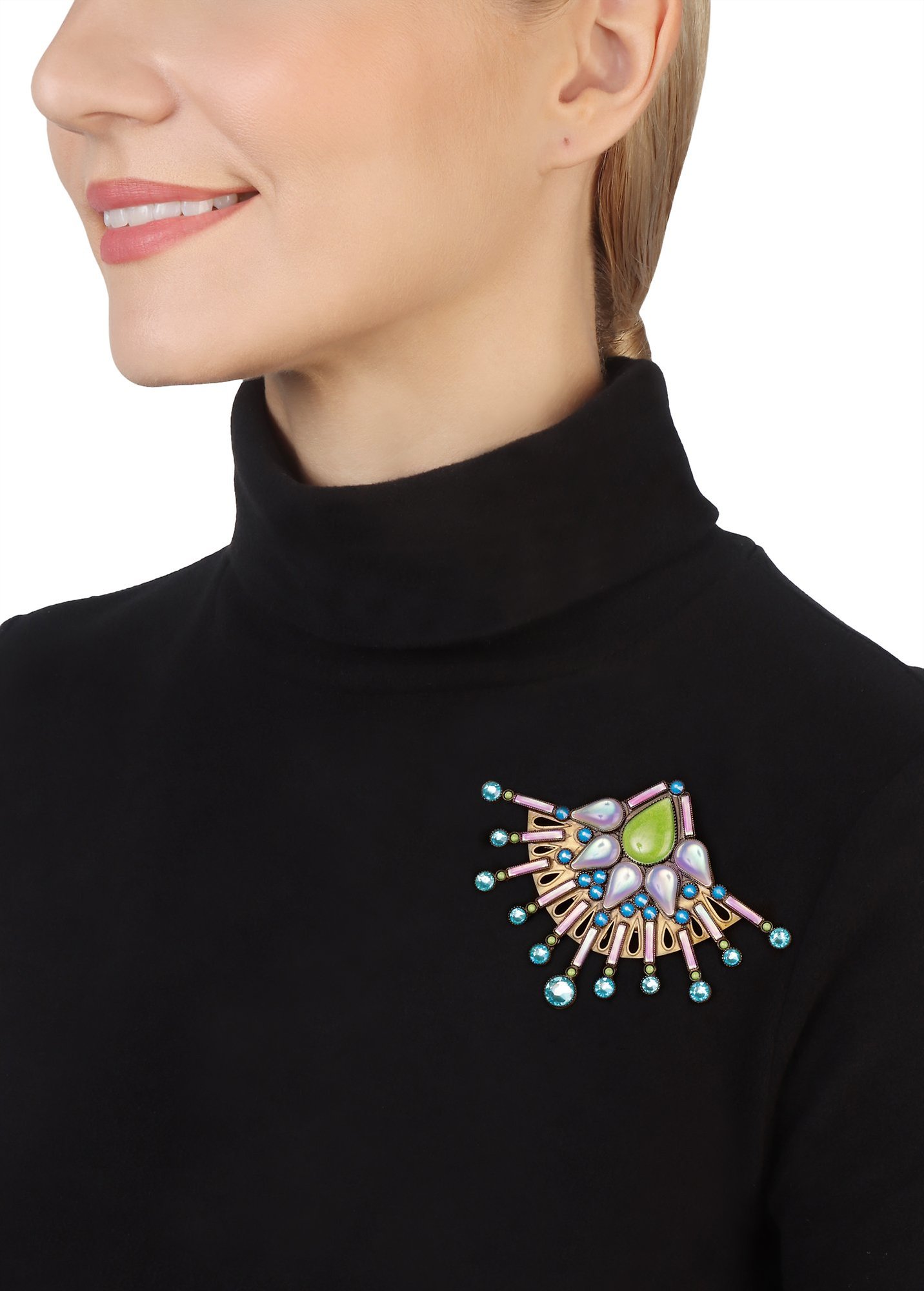 image pour Broche Geisha Montre-Moi La Lune Bleue blue/green size L