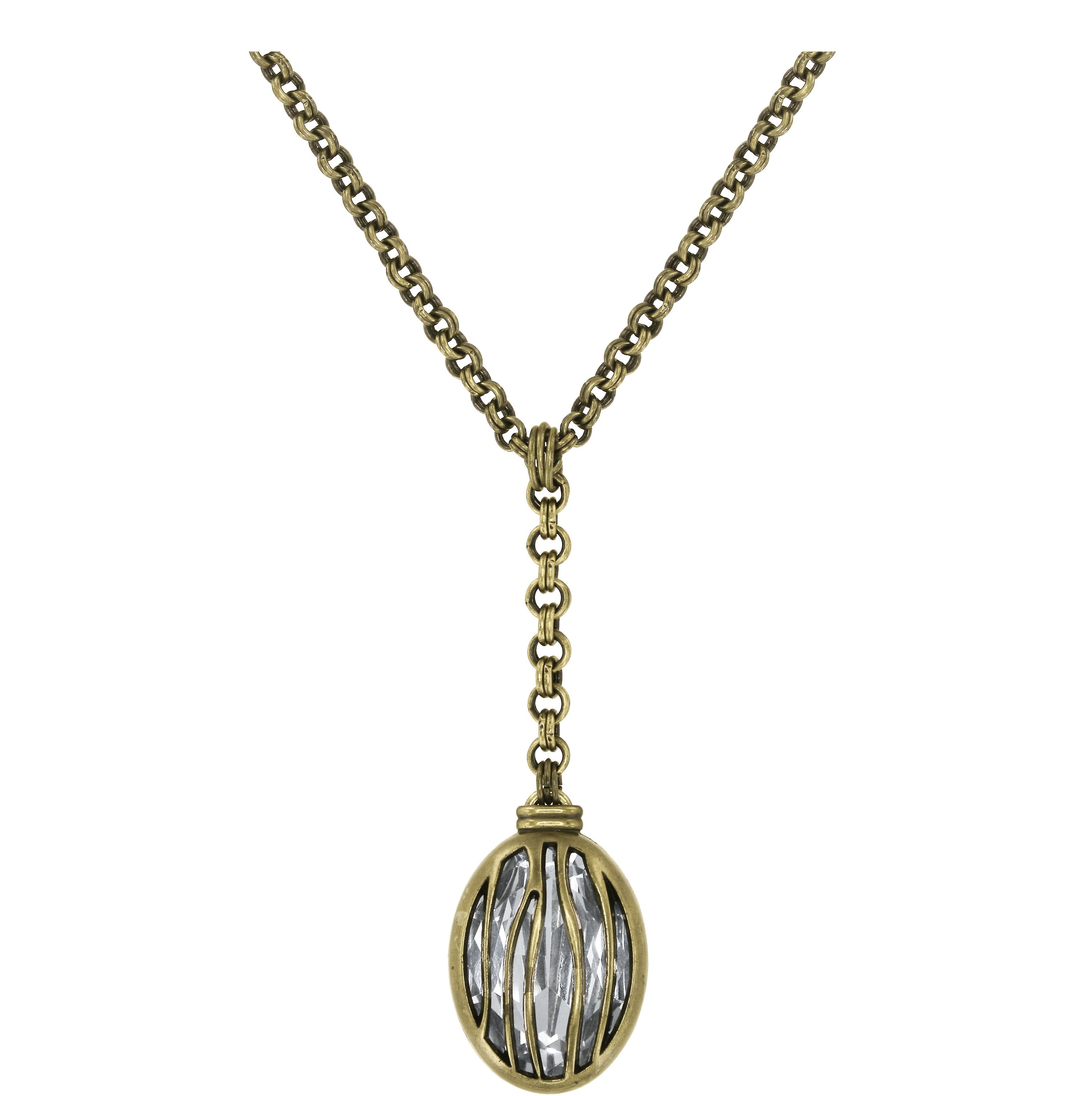 image for Necklace Pendant (Long) Captured White crystal large