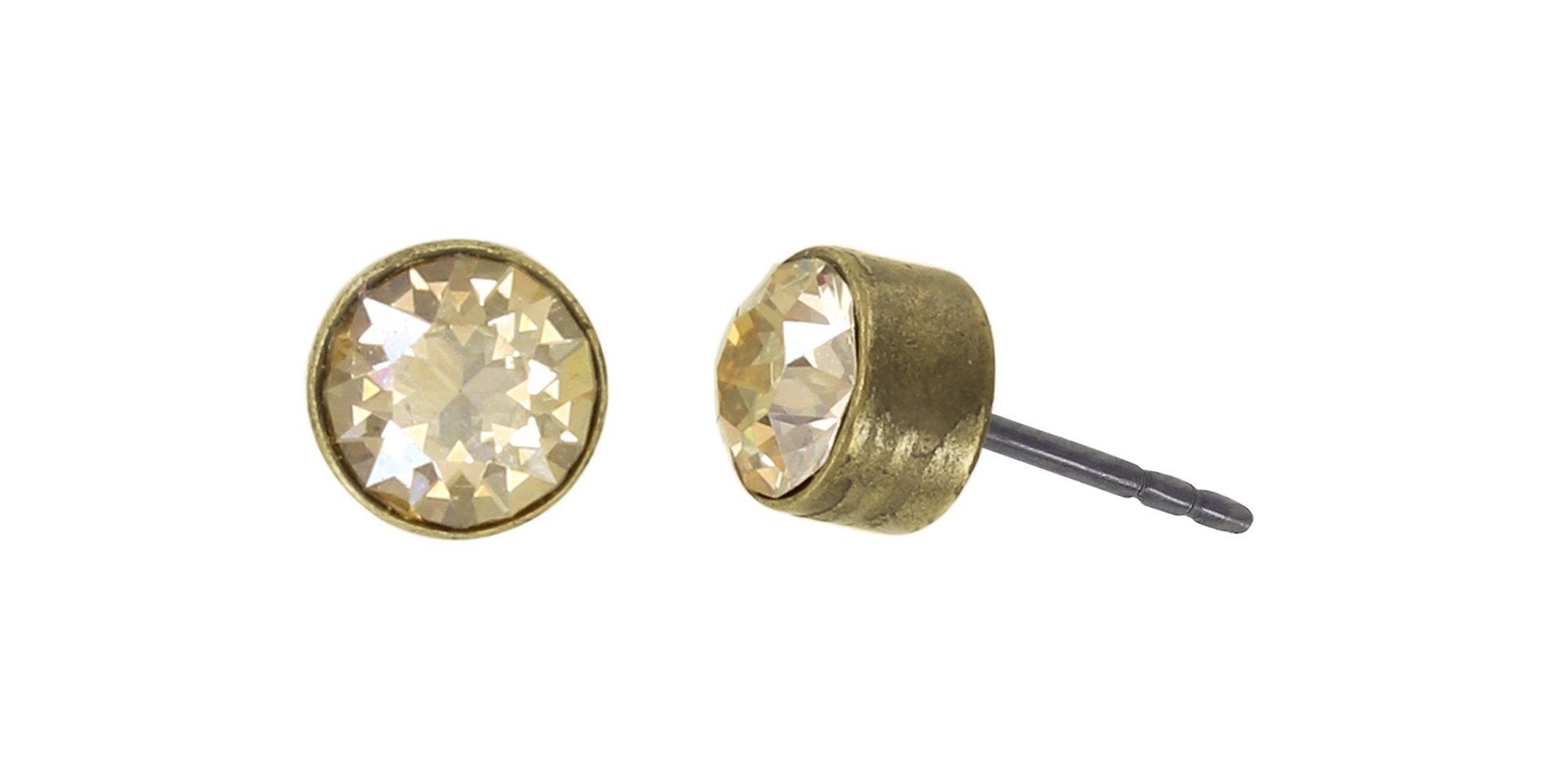 Bild für Ohrstecker Black Jack Beige Kristall goldener Schatten PP 32