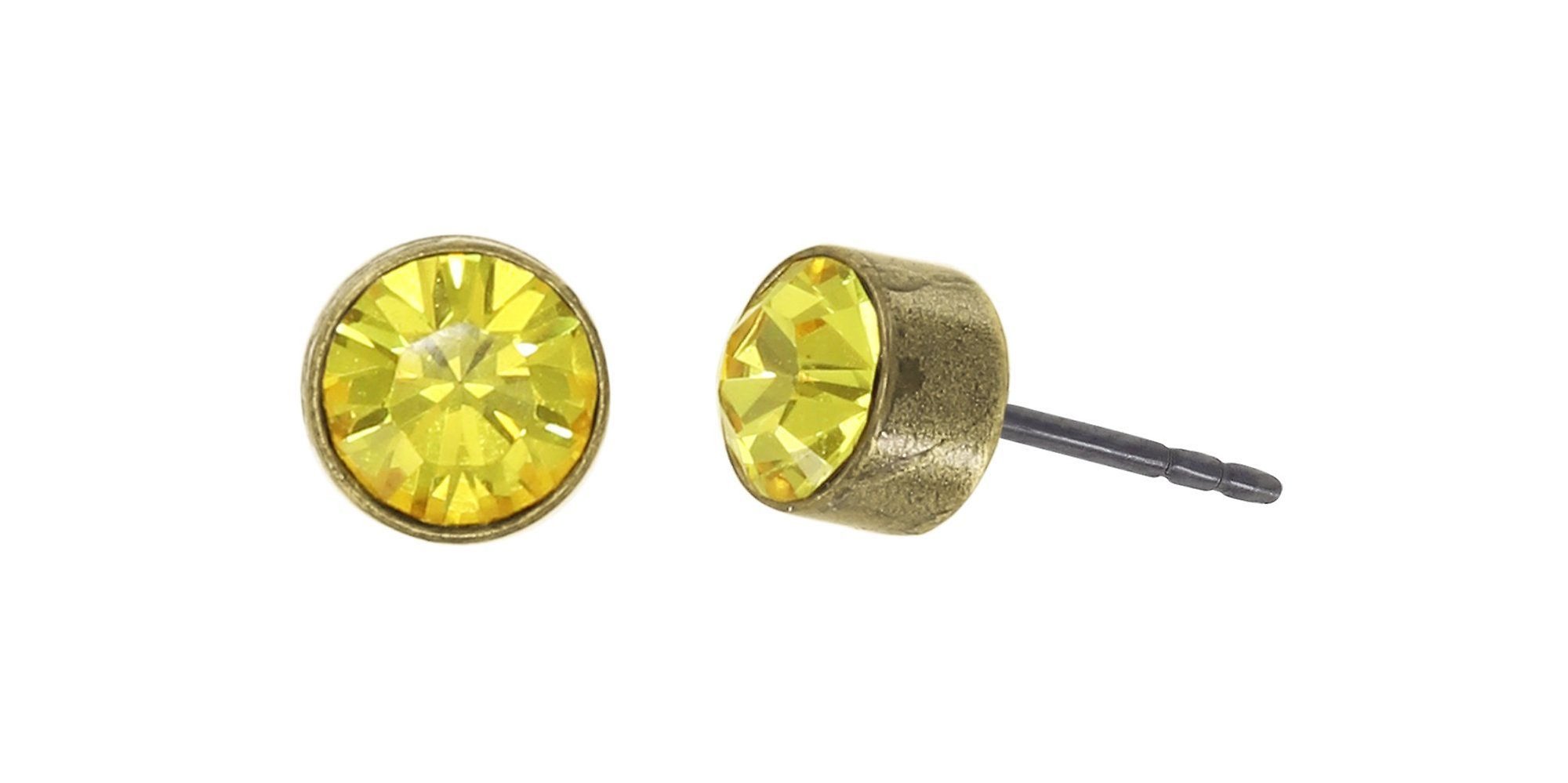 image pour Clou d'oreille Black Jack Jaune light topaz PP 32