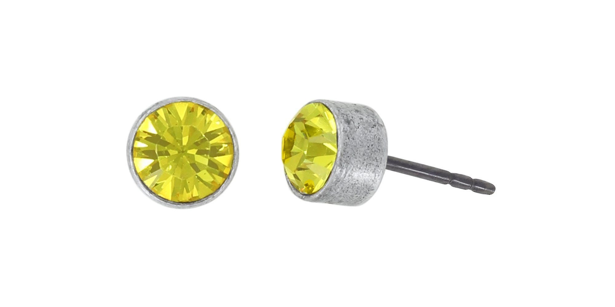 image pour Clou d'oreille Black Jack Jaune light topaz PP 32