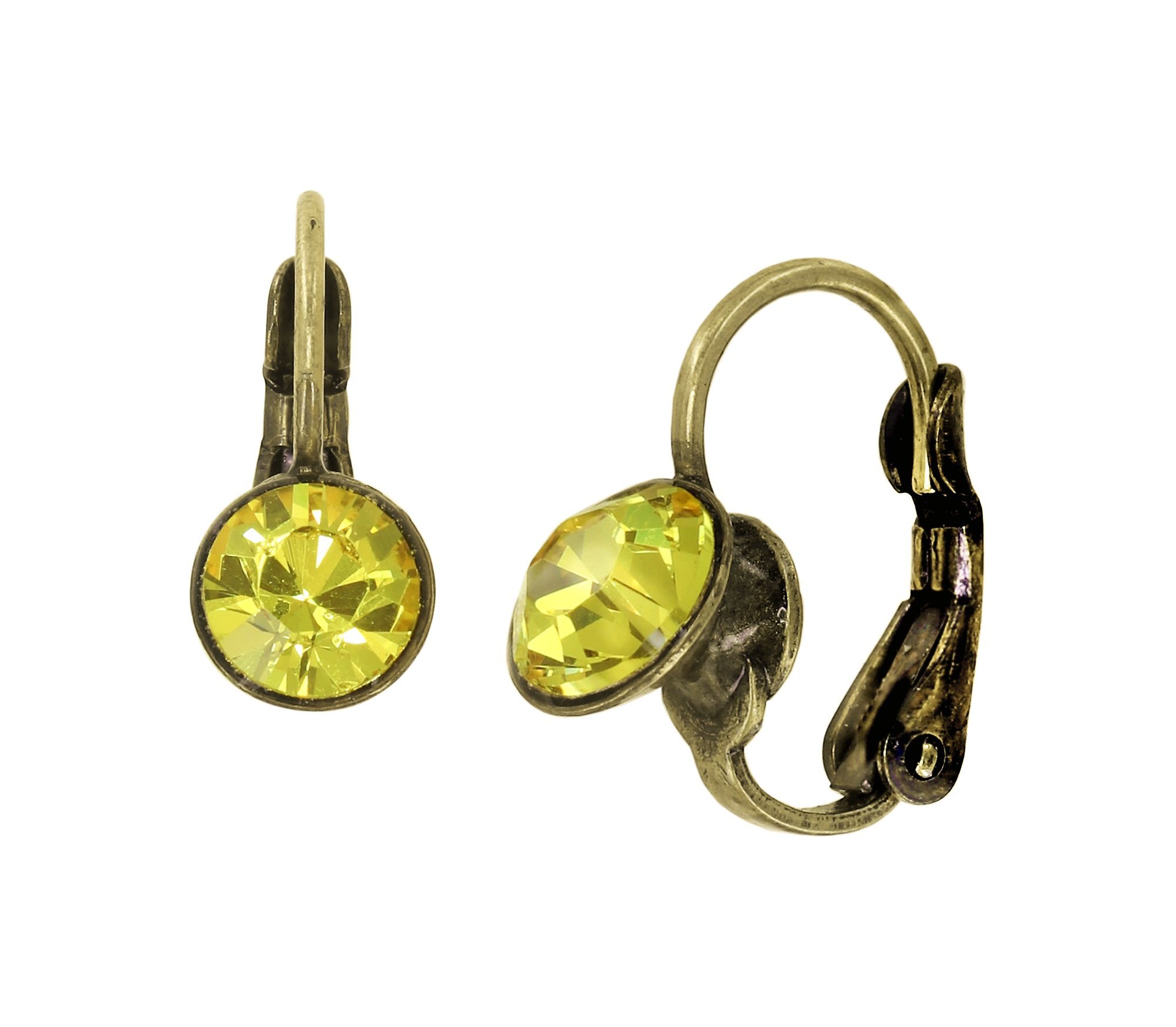 image for Earring Eurowire Black Jack Yellow light topaz SS 29