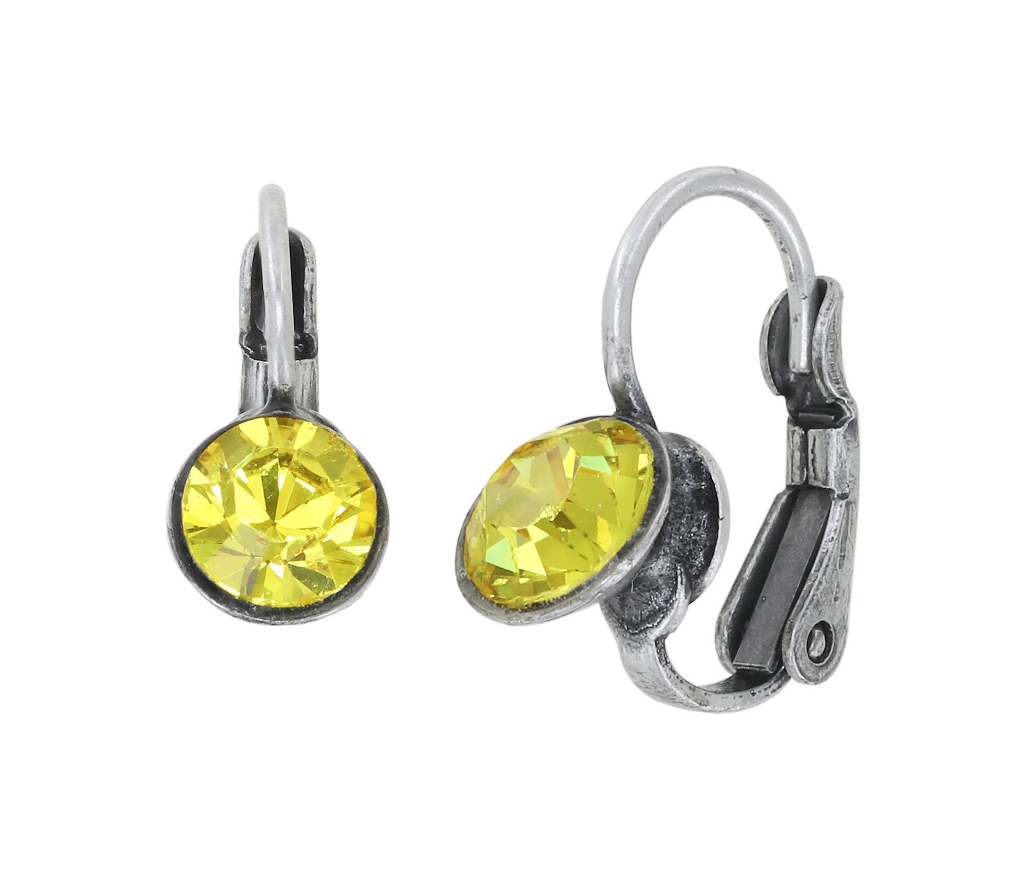 image pour Boucles d'oreilles Eurowire Black Jack Jaune light topaz SS 29