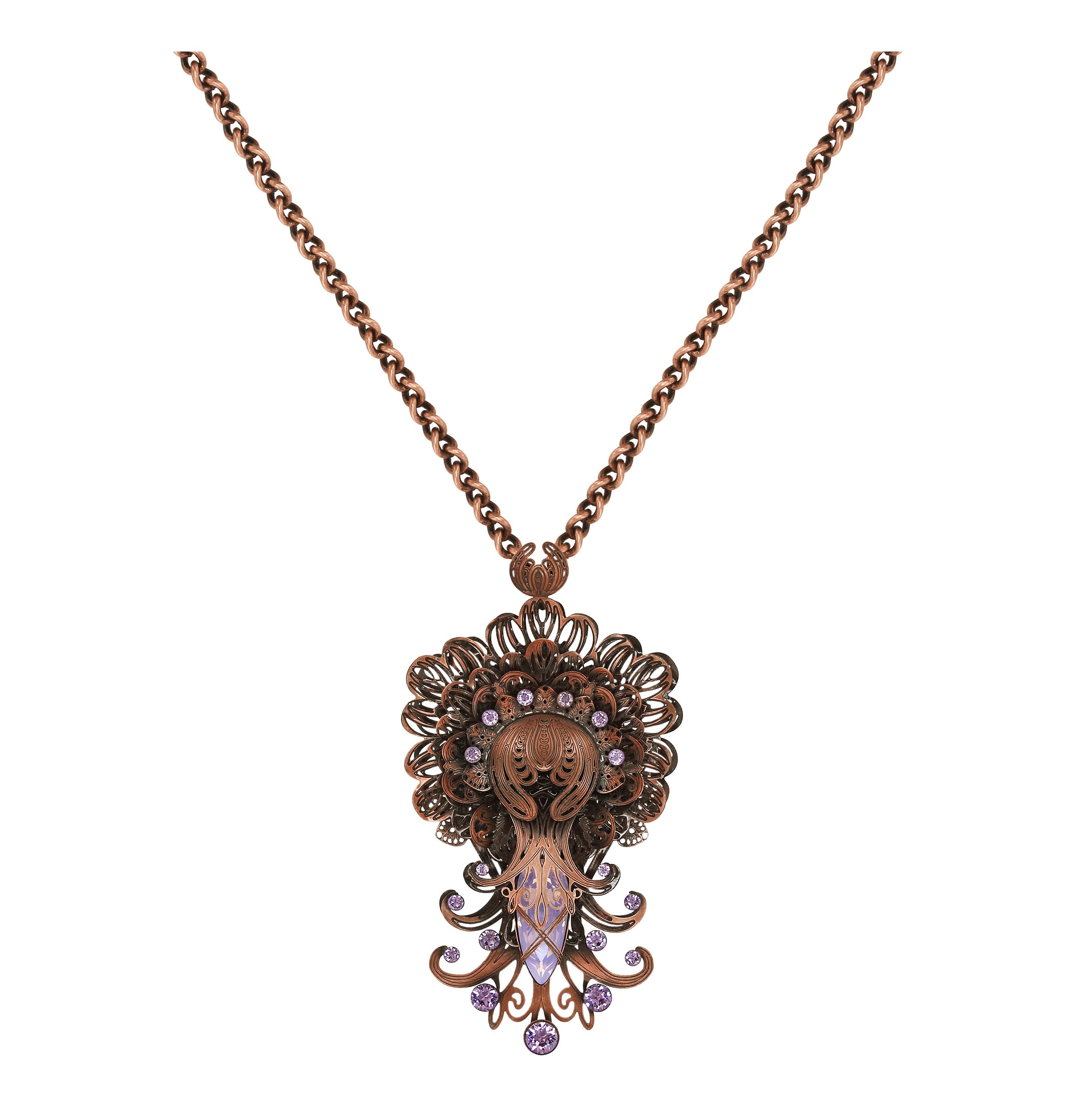 image pour Collier pendant (long) Harakiri Bloom Rose  extra large