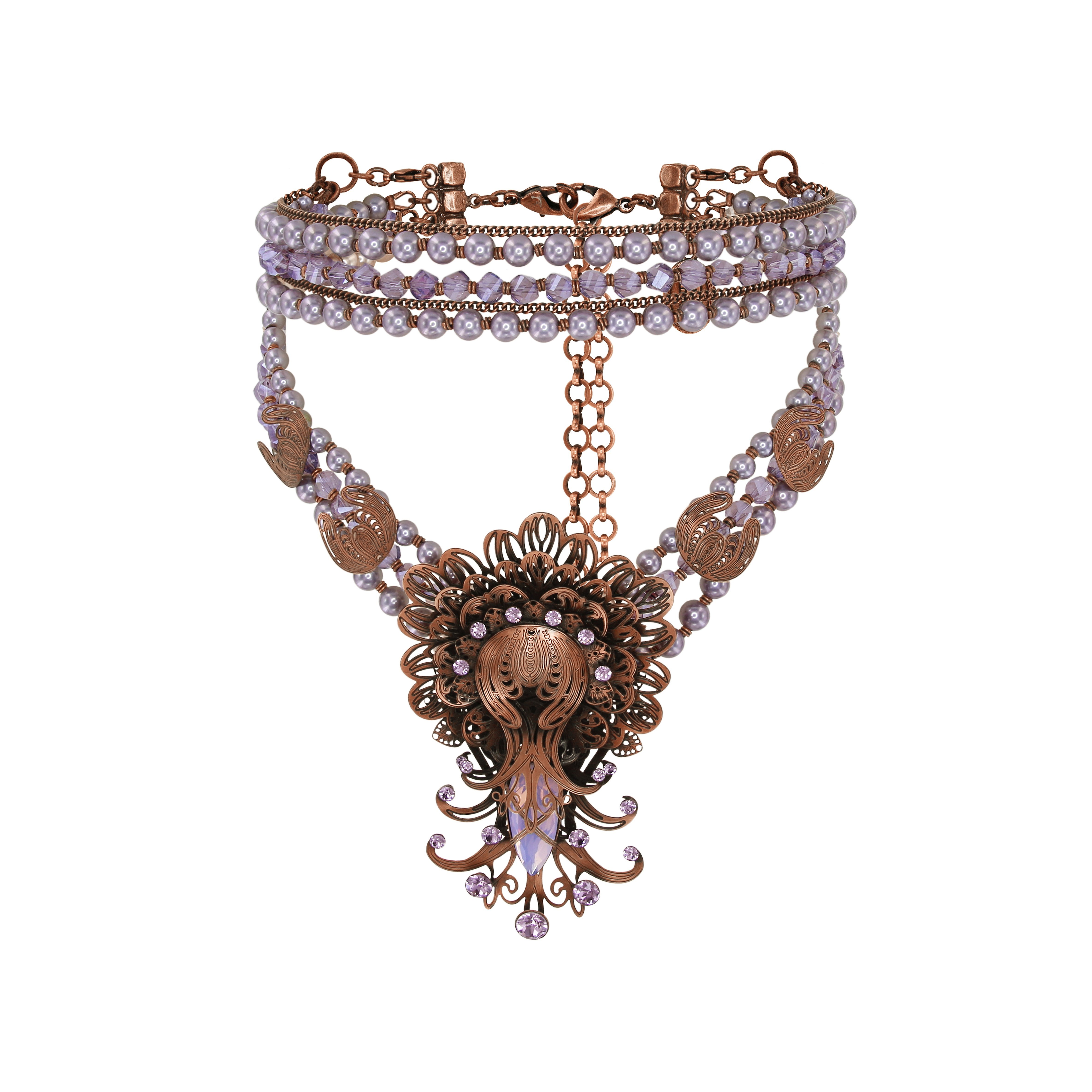 image for Necklace choker Harakiri Bloom Pink  extra large