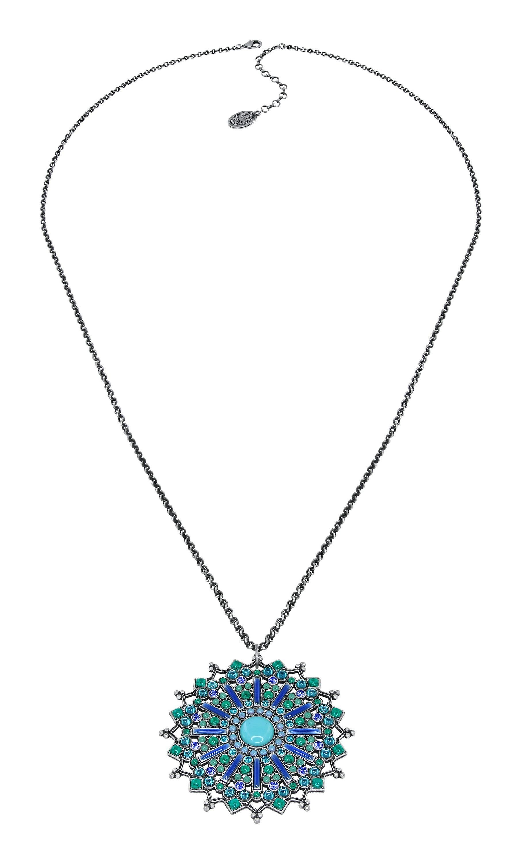 image pour Collier pendant (long) Mandala Bleu  