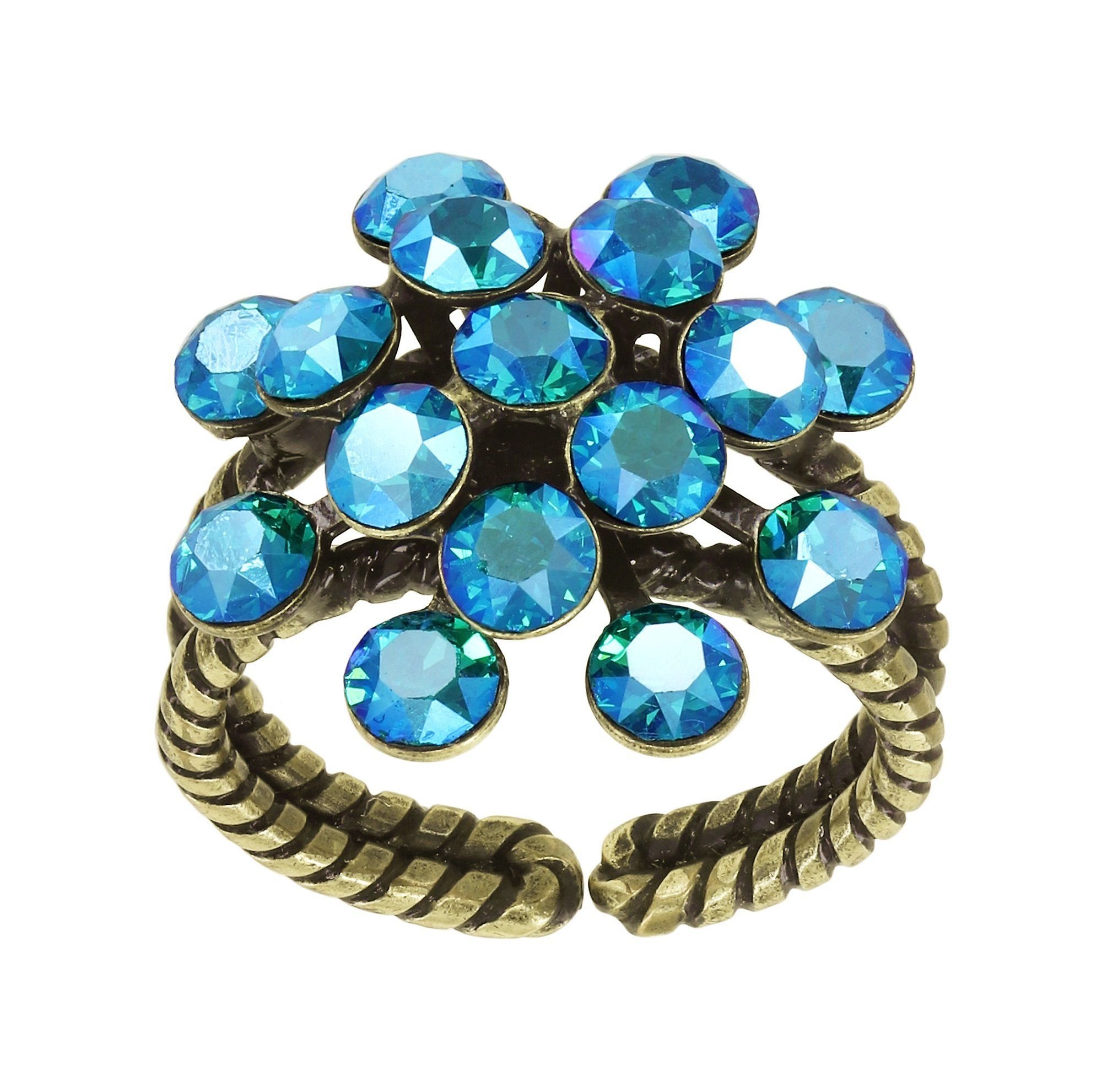 Bild für Ring Magic Fireball Blau / Grün blue zircon shimmer Classic Size (21mm Ø)