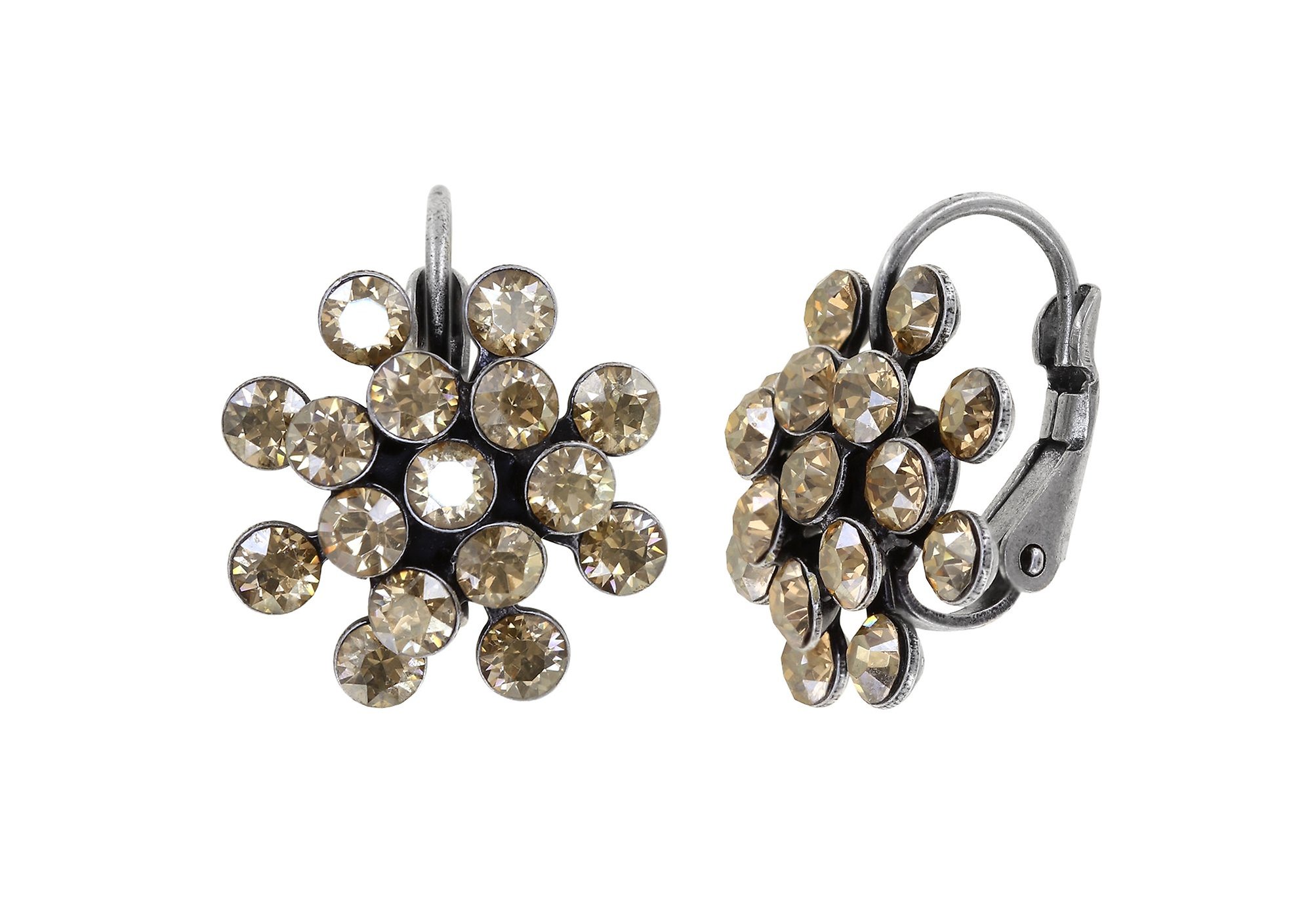 image for Earring Eurowire Magic Fireball Beige crystal golden shadow mini