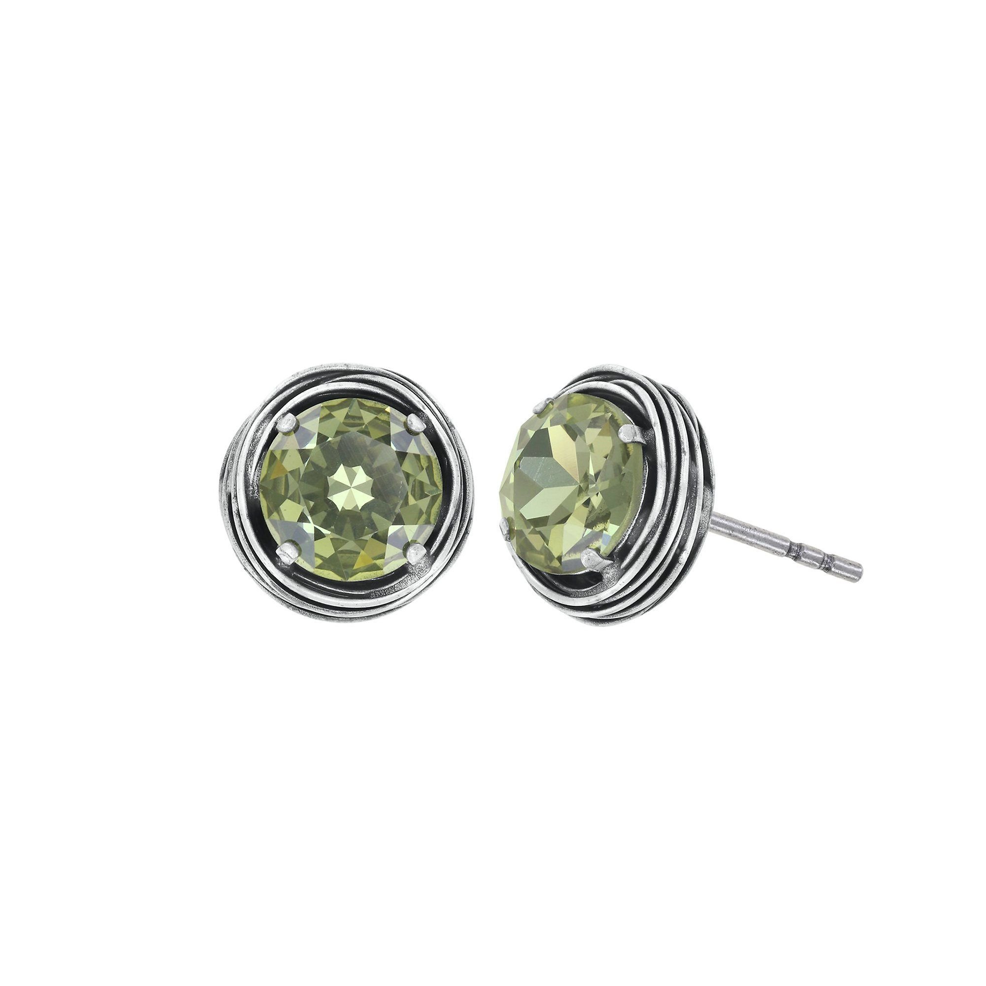 image pour Clou d'oreille Amazonia Vert Olivine 13mm