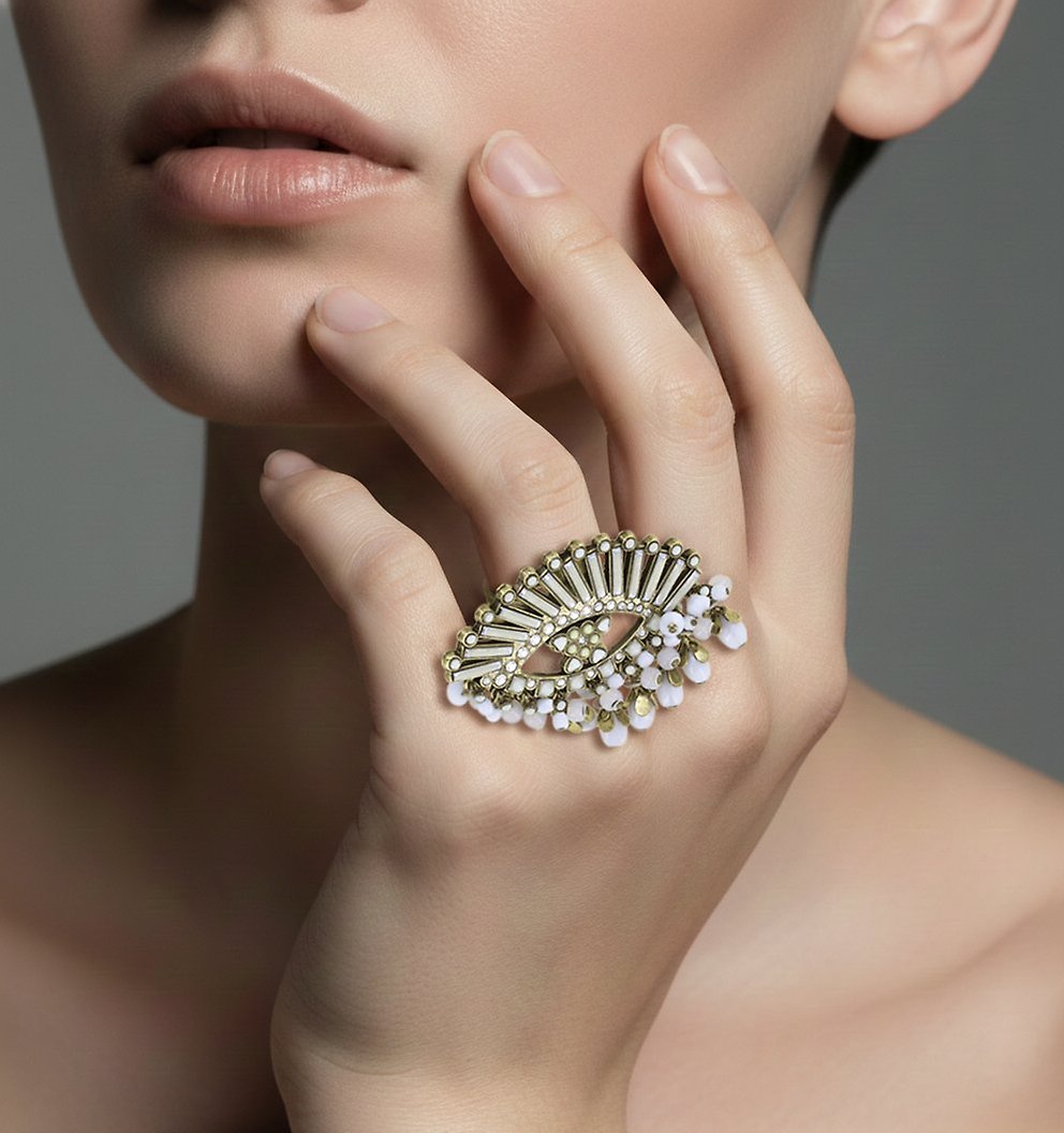 image pour Anneau Mandala Blanc  