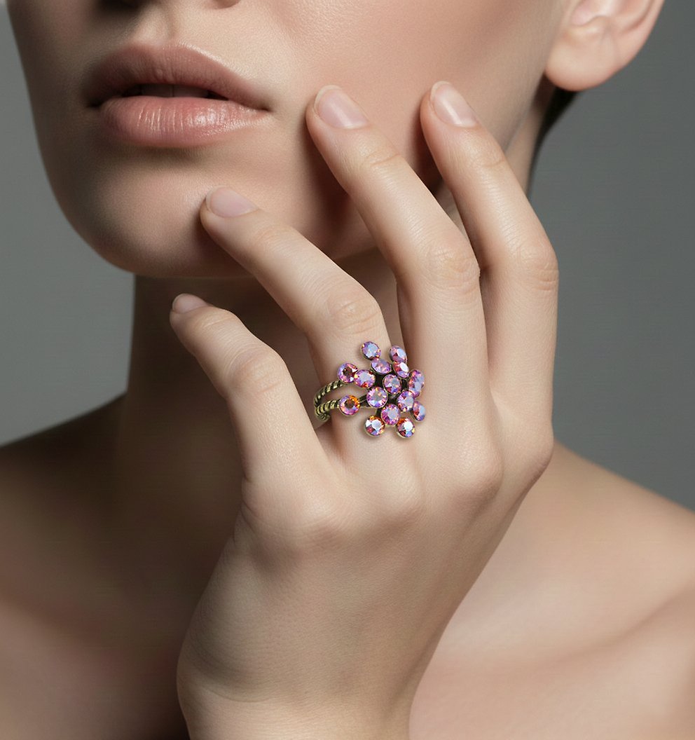 image for Ring Magic Fireball Brown / Orange tangerine shimmer Classic Size (21mm Ø)