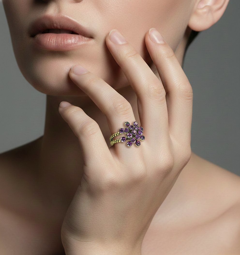 image pour Anneau Magic Fireball Lila crystal lilac shadow mini