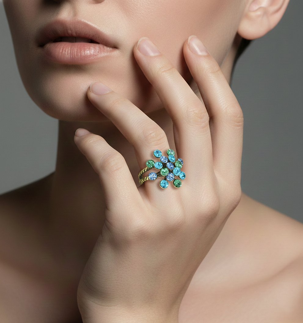 image pour Anneau Magic Fireball Bleu / Vert  Classic Size (21mm Ø)