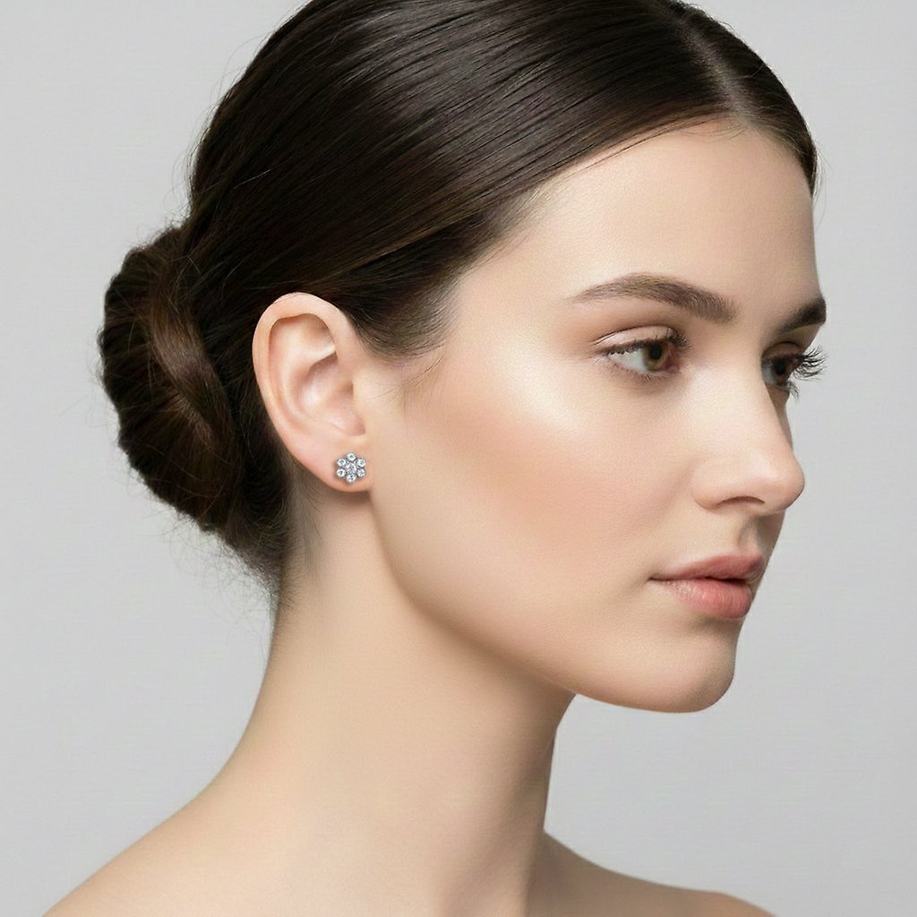 для изображений Серьги 70's Circle White crystal 