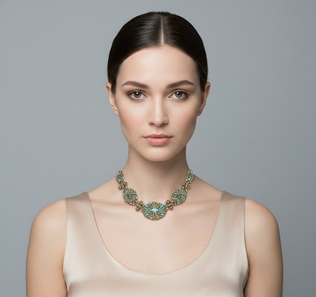 Bild für Halskette Collier Marrakesch Grün  size XL,L,M,S